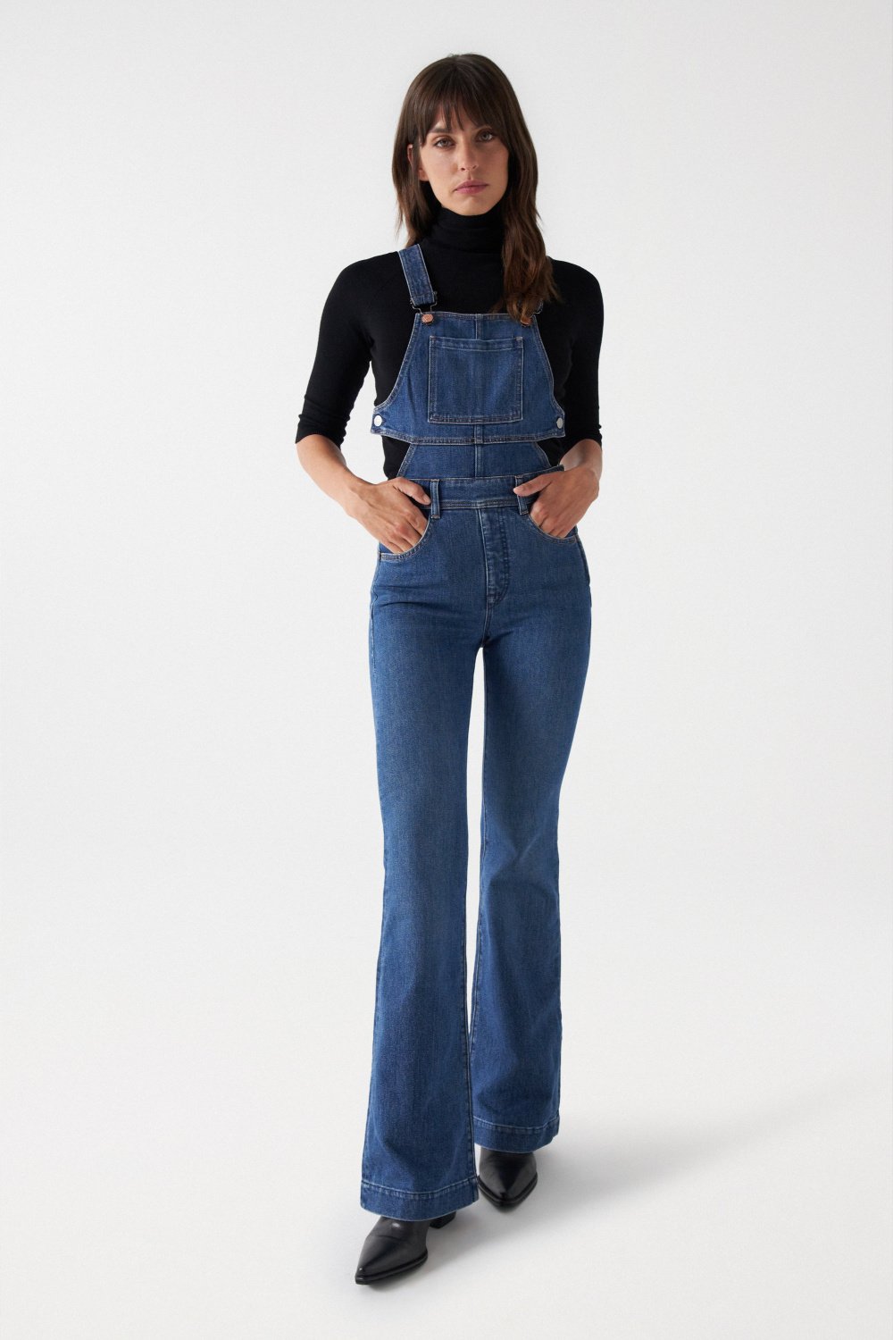 Overall Glamour Flare in Medium Wash Overall Salsa Jeans   