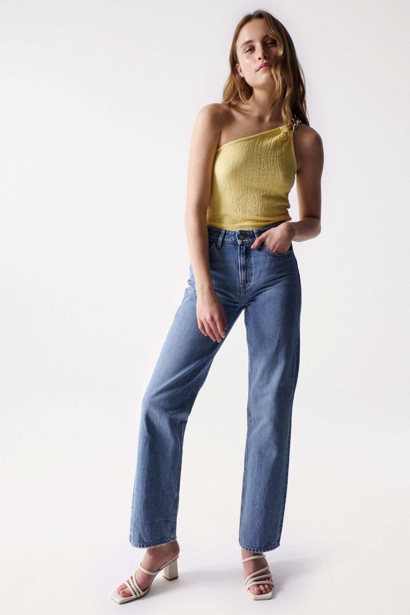 Detailed Top in Light Yellow Tops Salsa Jeans   