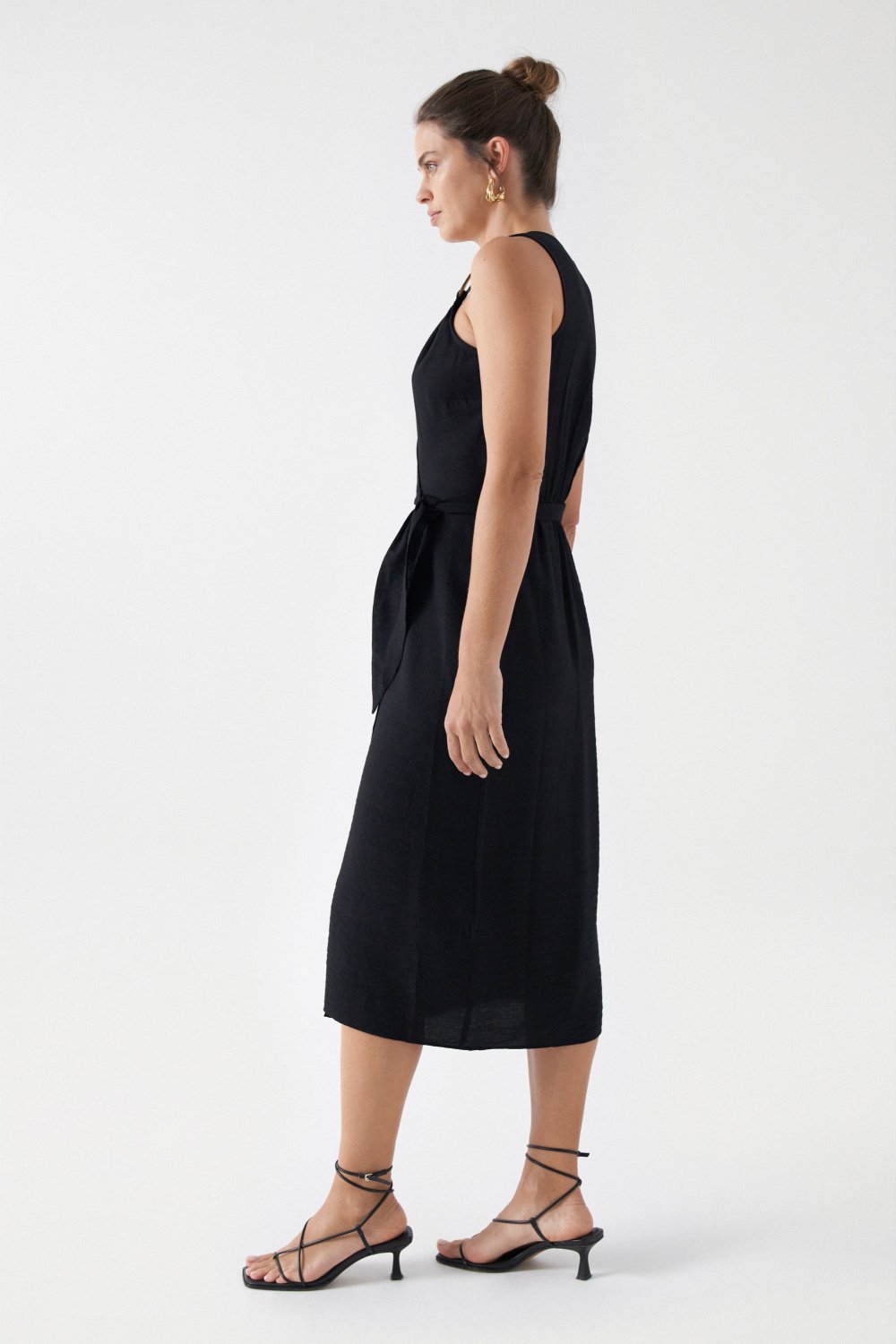 Wrap Midi Dress in Black Dresses Salsa Jeans   