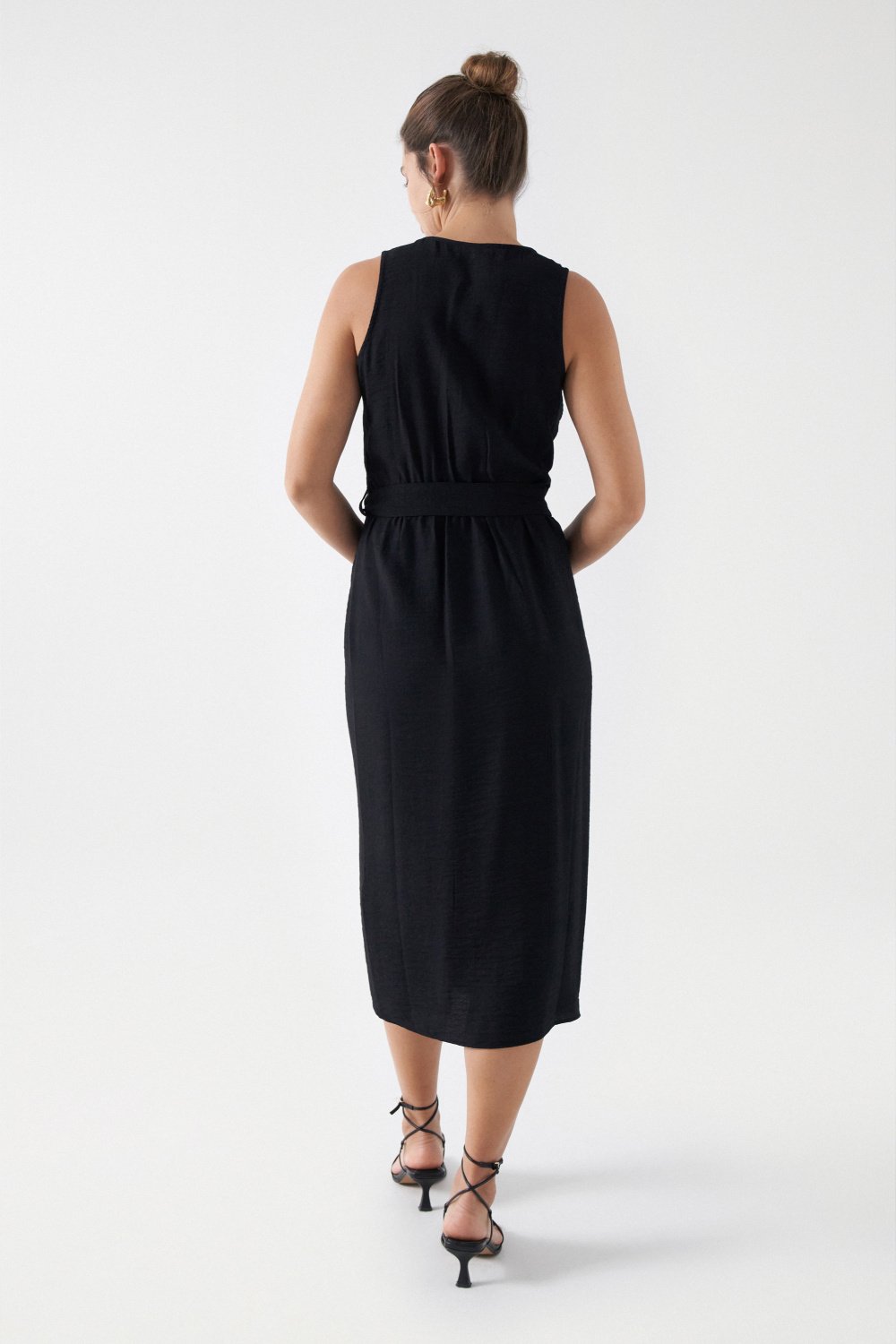 Wrap Midi Dress in Black Dresses Salsa Jeans   