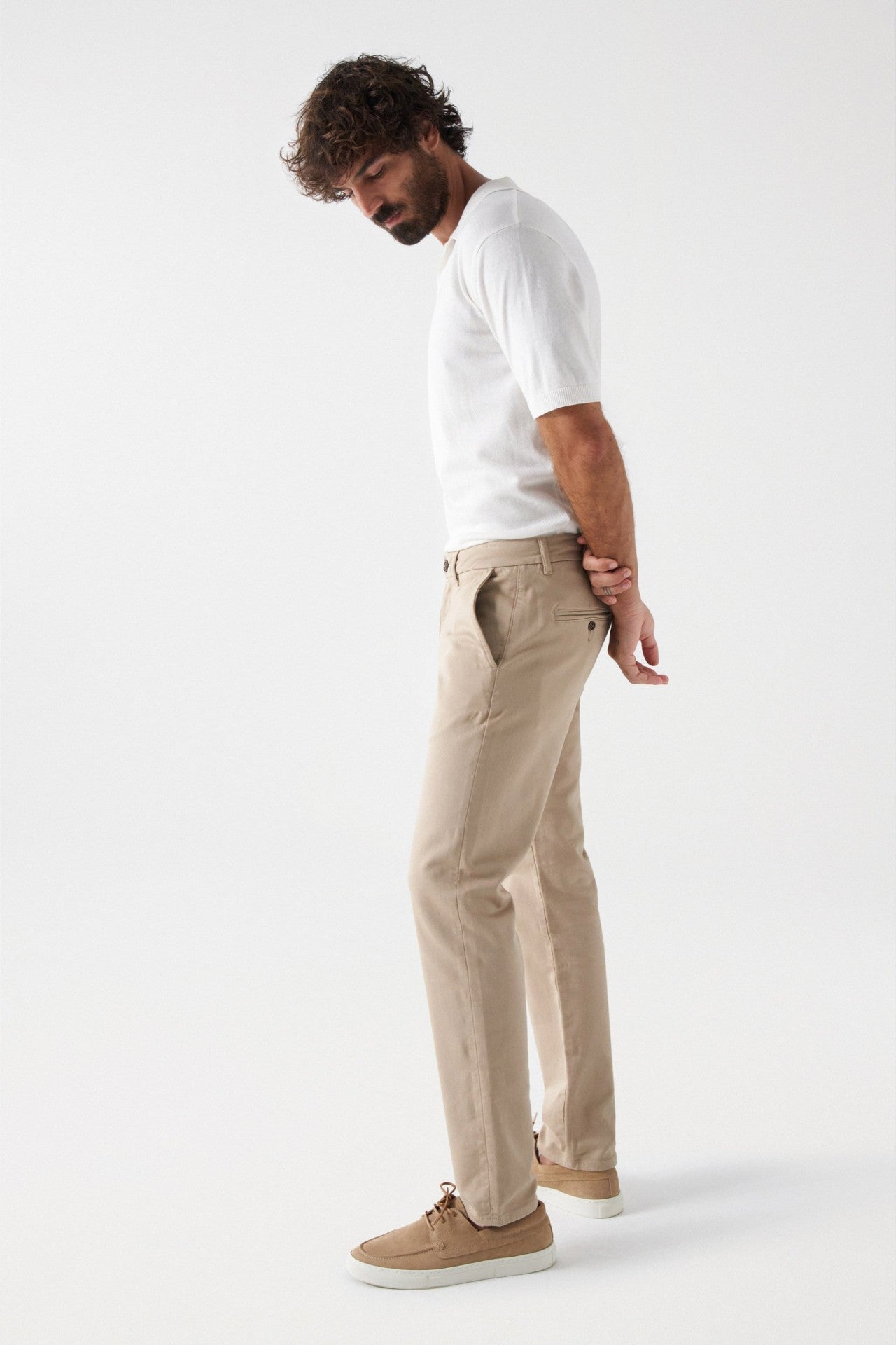 Chino Joggers S-Activ in Medium Beige Pants Salsa Jeans