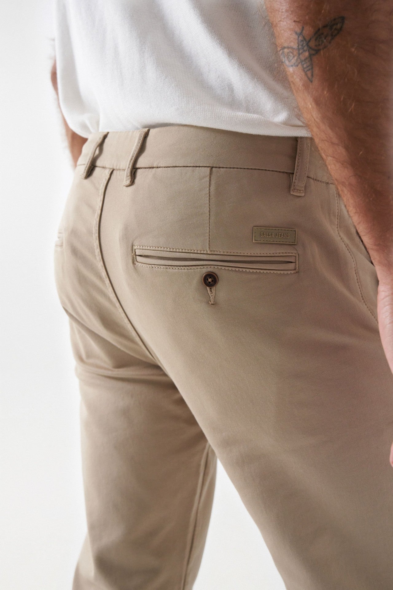 Chino Joggers S-Activ in Medium Beige Pants Salsa Jeans