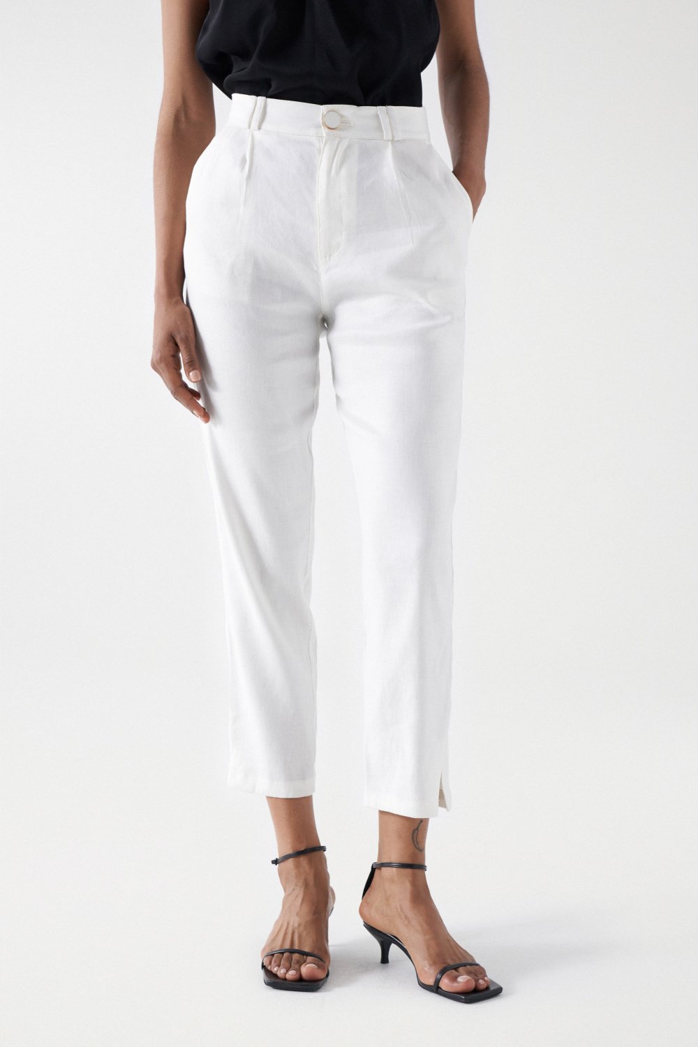 Linen Chino in Light Pearl Pants Salsa Jeans   