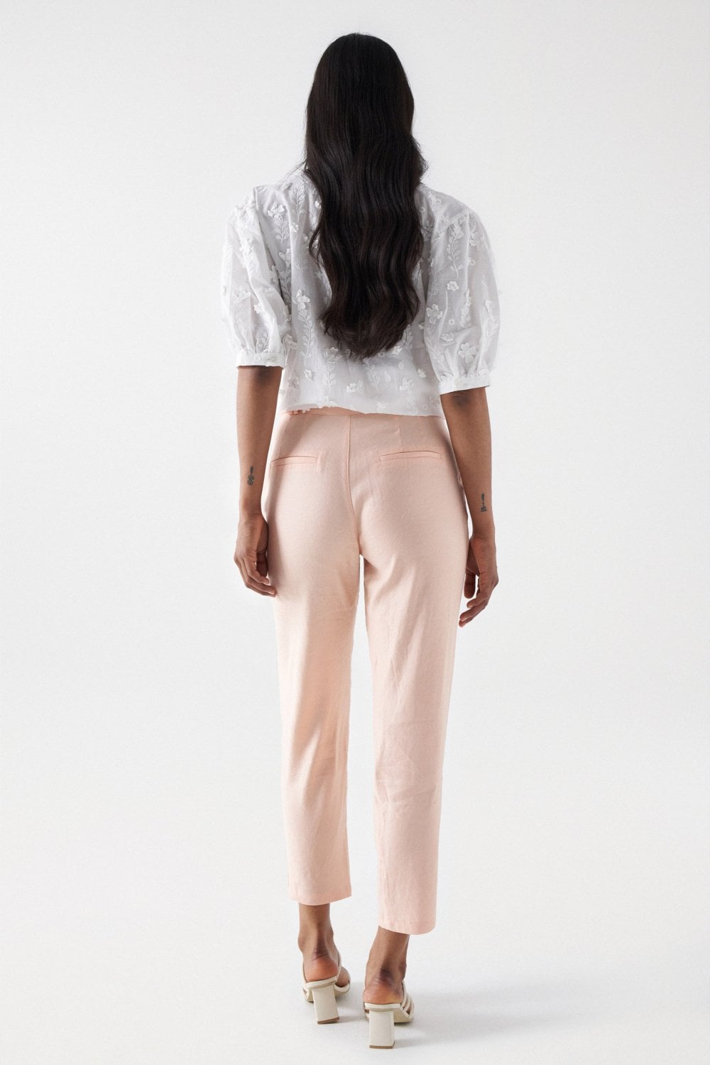 Linen Chino in Light Pink Pants Salsa Jeans   