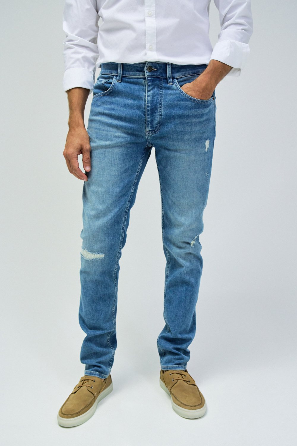 Slim S-Active Destroyed in Greencast Jeans Salsa Jeans   