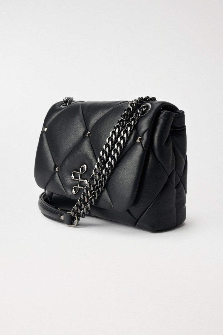 Quilted Vegan Crossbody Bag in Black Bags Salsa Jeans   