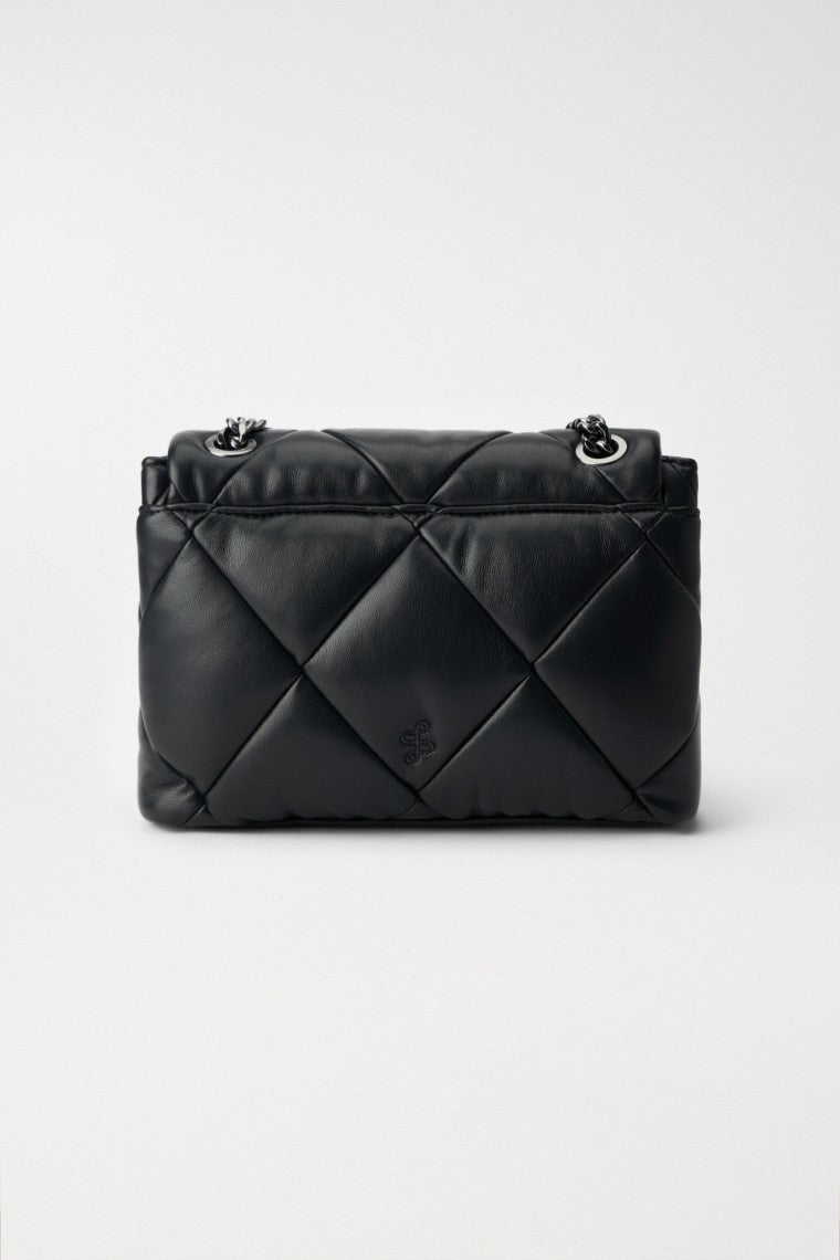 Quilted Vegan Crossbody Bag in Black Bags Salsa Jeans   