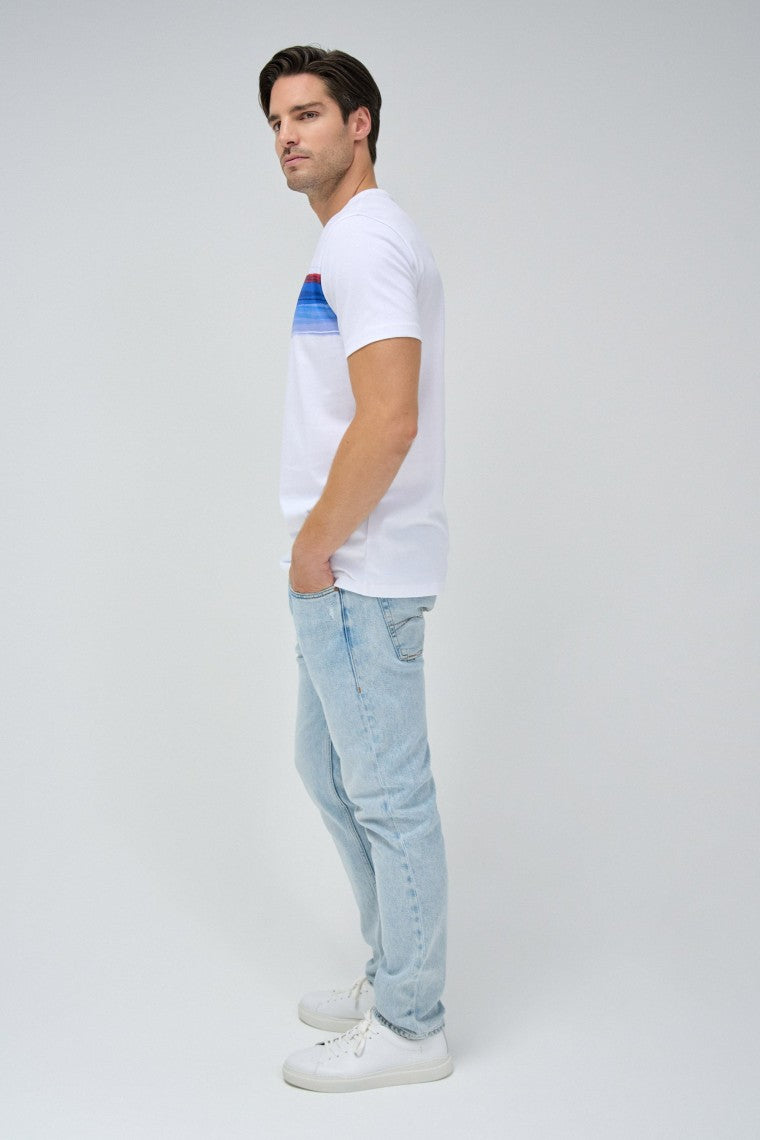 T-Shirt Chest Print Branding in White T-Shirts Salsa Jeans   