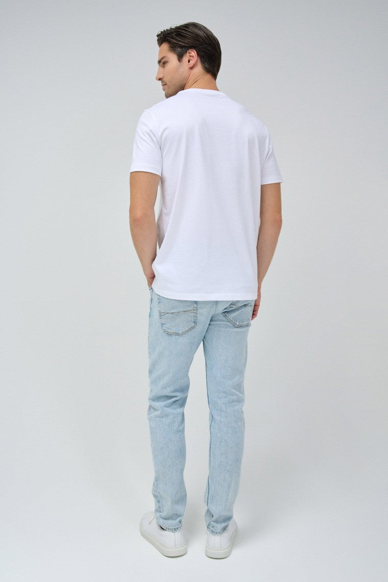 T-Shirt Chest Print Branding in White T-Shirts Salsa Jeans   