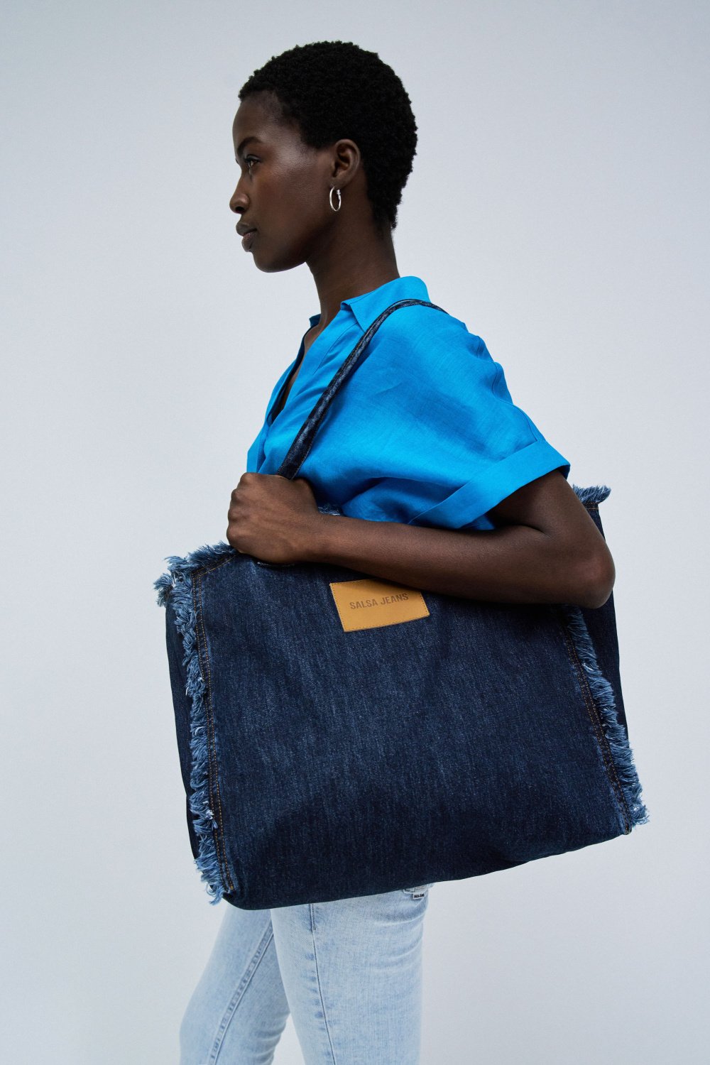 Denim tote bag in dark wash bags Salsa Jeans   