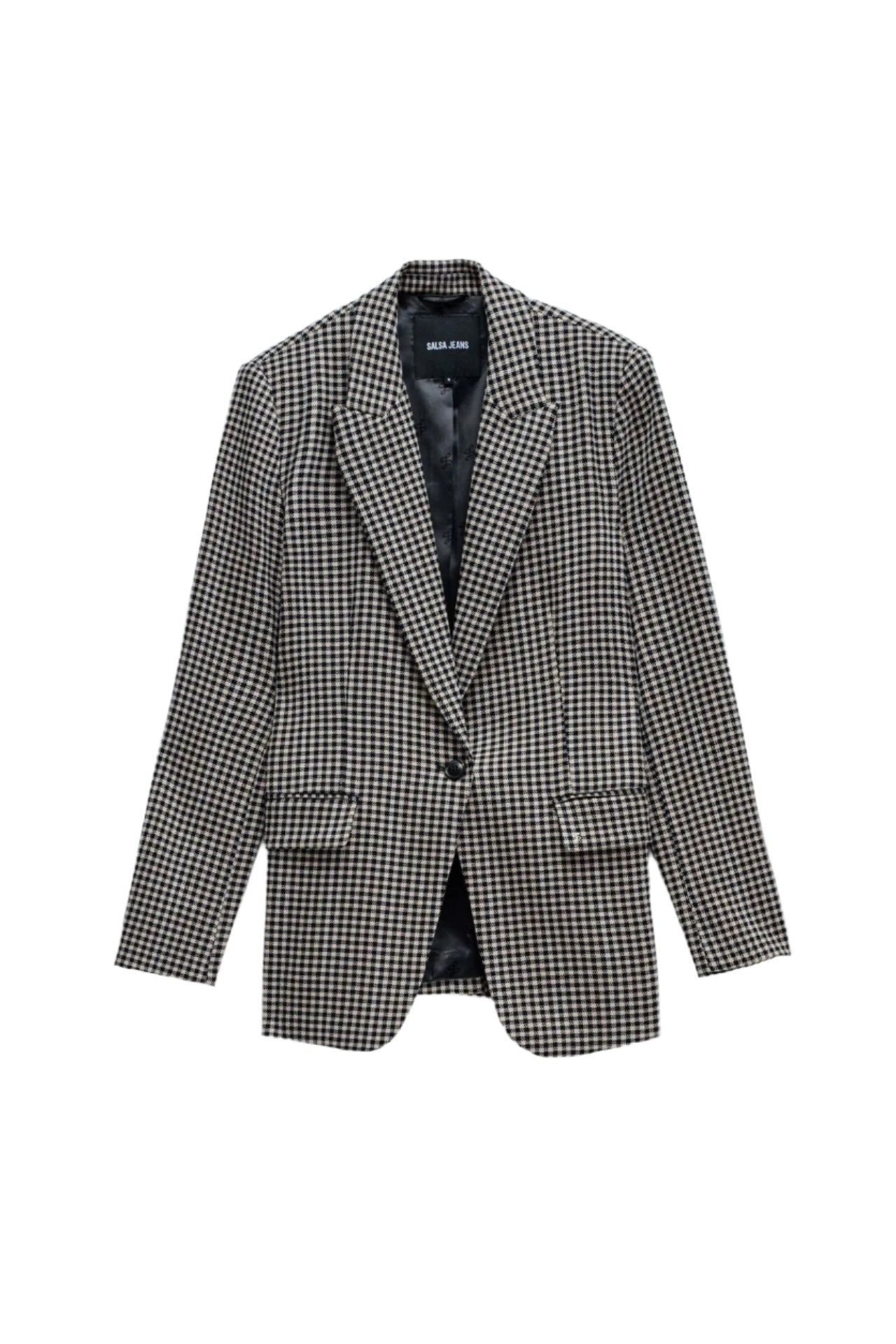 Checkered Suit Blazer in Light Pearl Jackets Salsa Jeans   