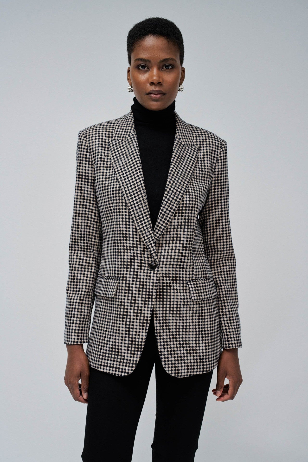 Checkered Suit Blazer in Light Pearl Jackets Salsa Jeans   