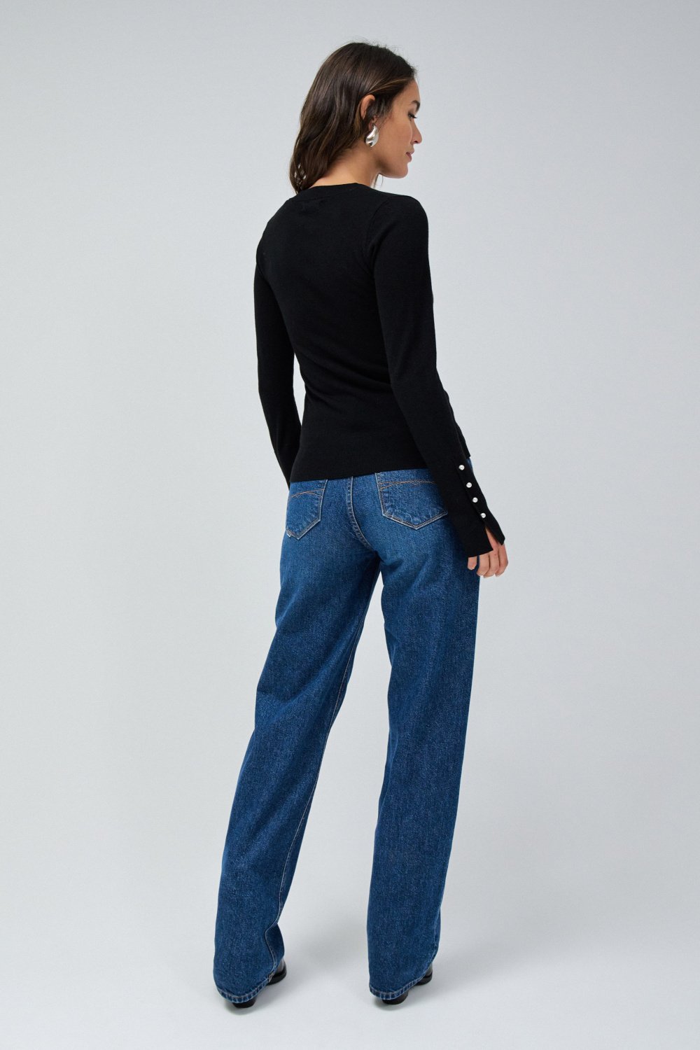 Long-Sleeve Sweater in Black Sweater Salsa Jeans   