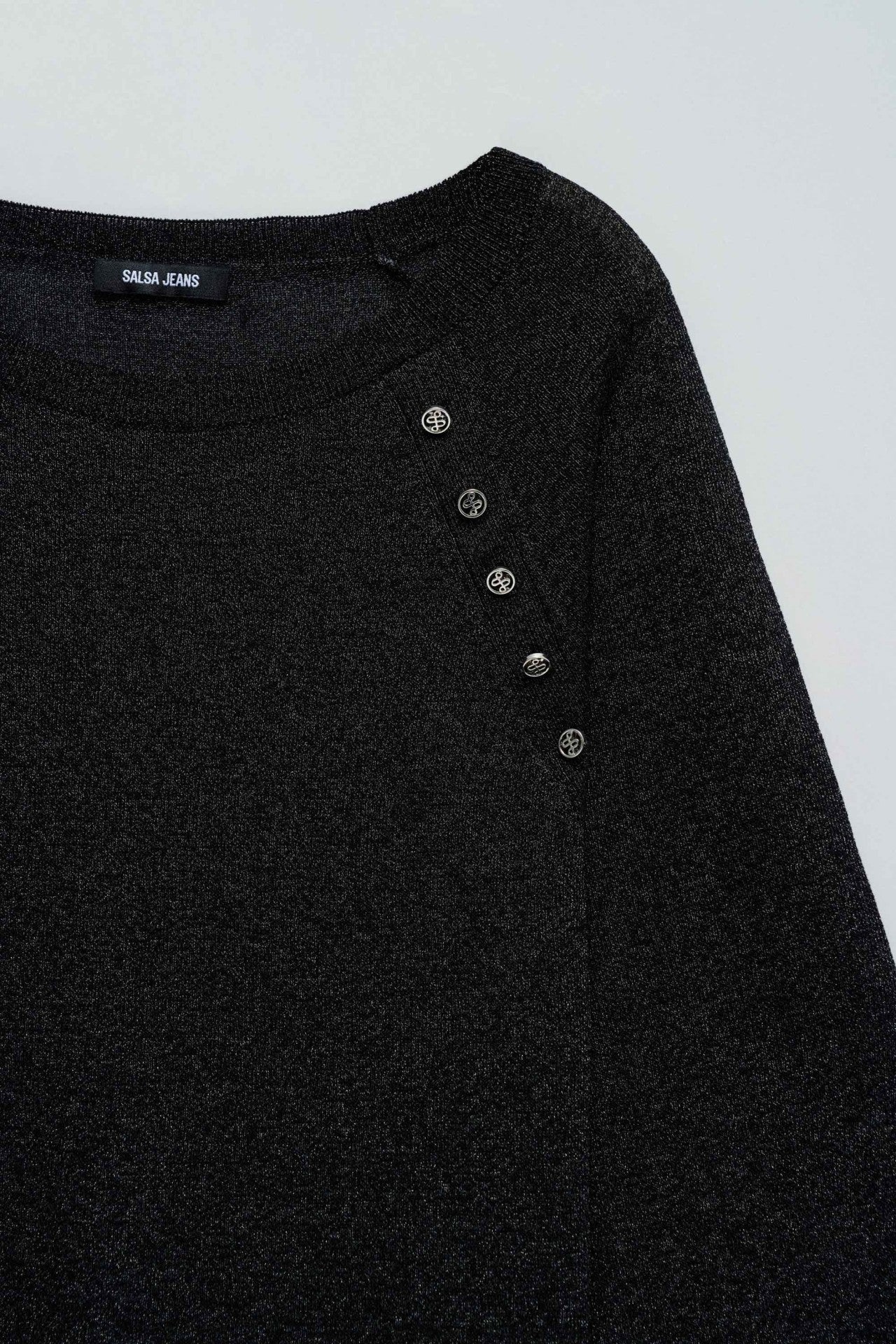 Shimmering Sweater in Black Sweater Salsa Jeans   