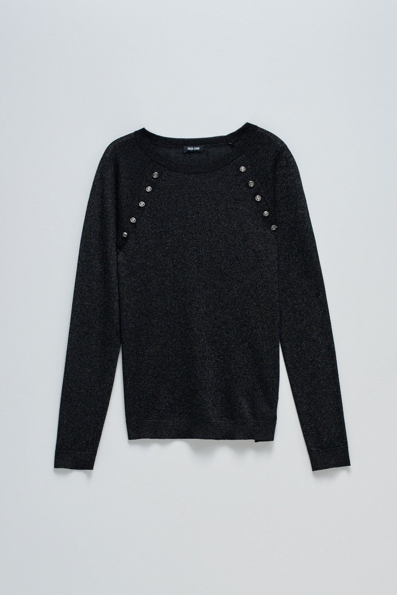 Shimmering Sweater in Black Sweater Salsa Jeans   