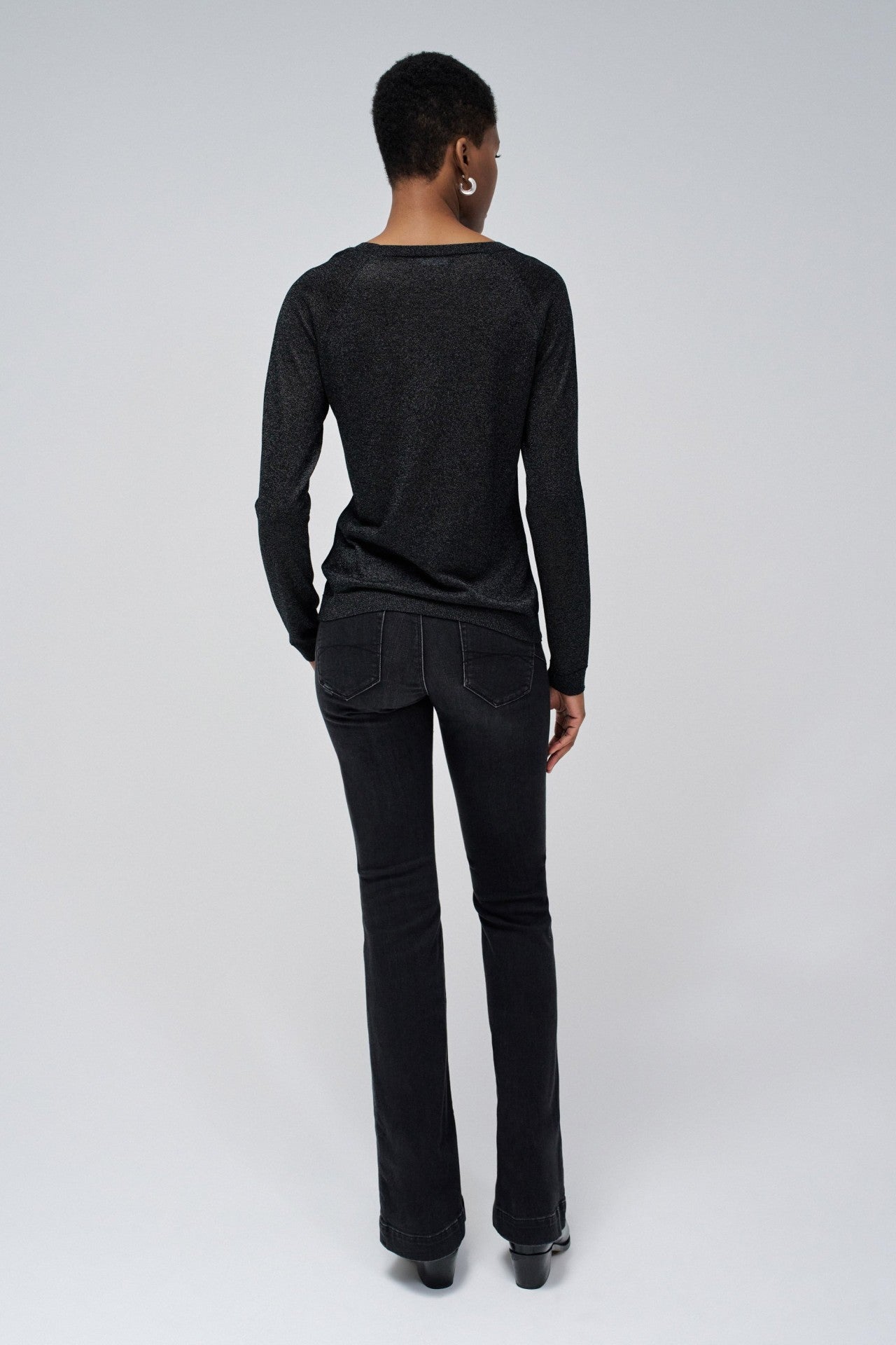 Shimmering Sweater in Black Sweater Salsa Jeans   