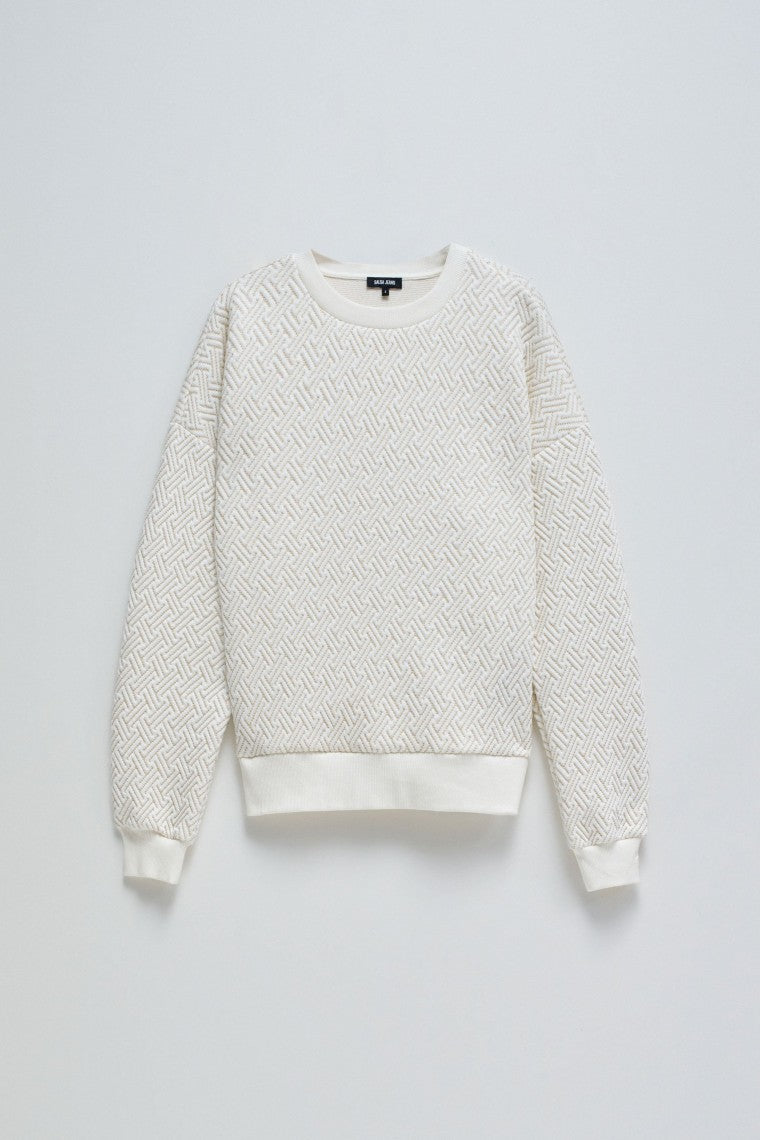 Sweater With Sparkle Detail in Light Pearl Sweatshirts Salsa Jeans   