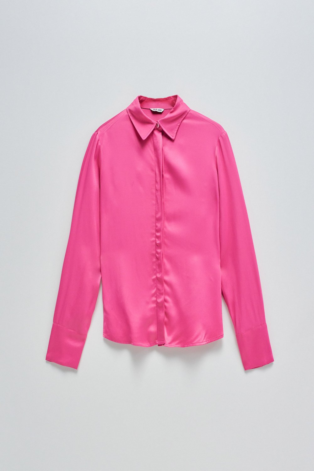 Satin Basic Shirt in Dark Pink Shirts Salsa Jeans   