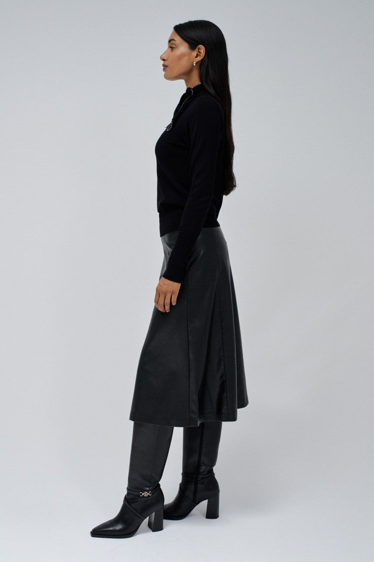 Ls Sweater With Bow Neckline in Black Sweater Salsa Jeans   