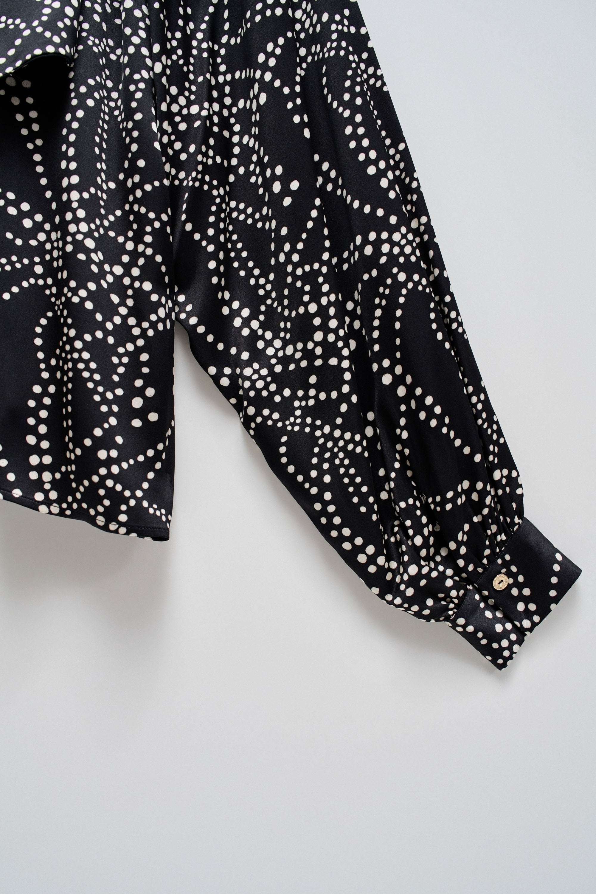 Printed Blouse With Tie-Neck in Black Shirts Salsa Jeans   