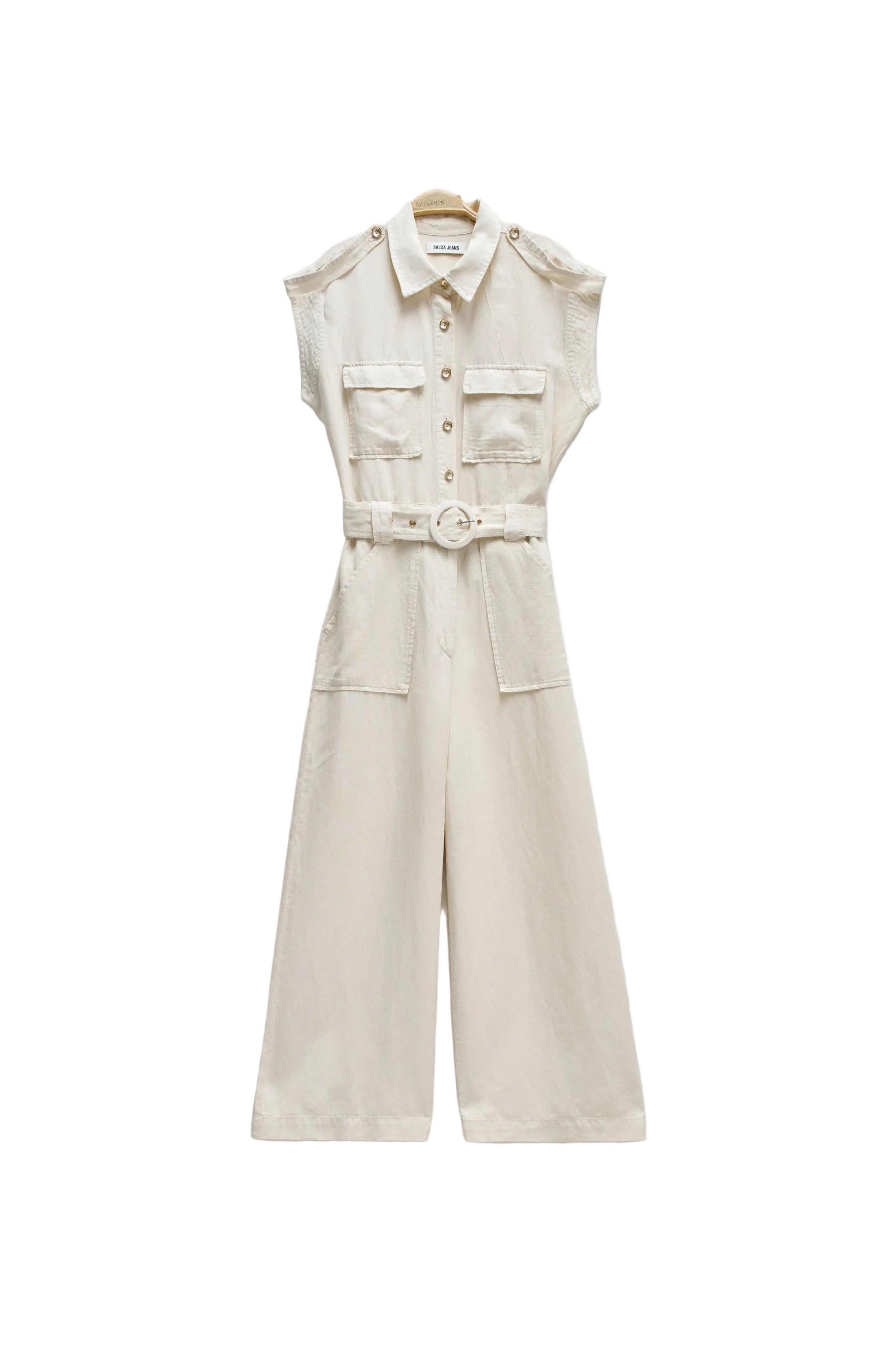 Overall light denim in medium beige V2