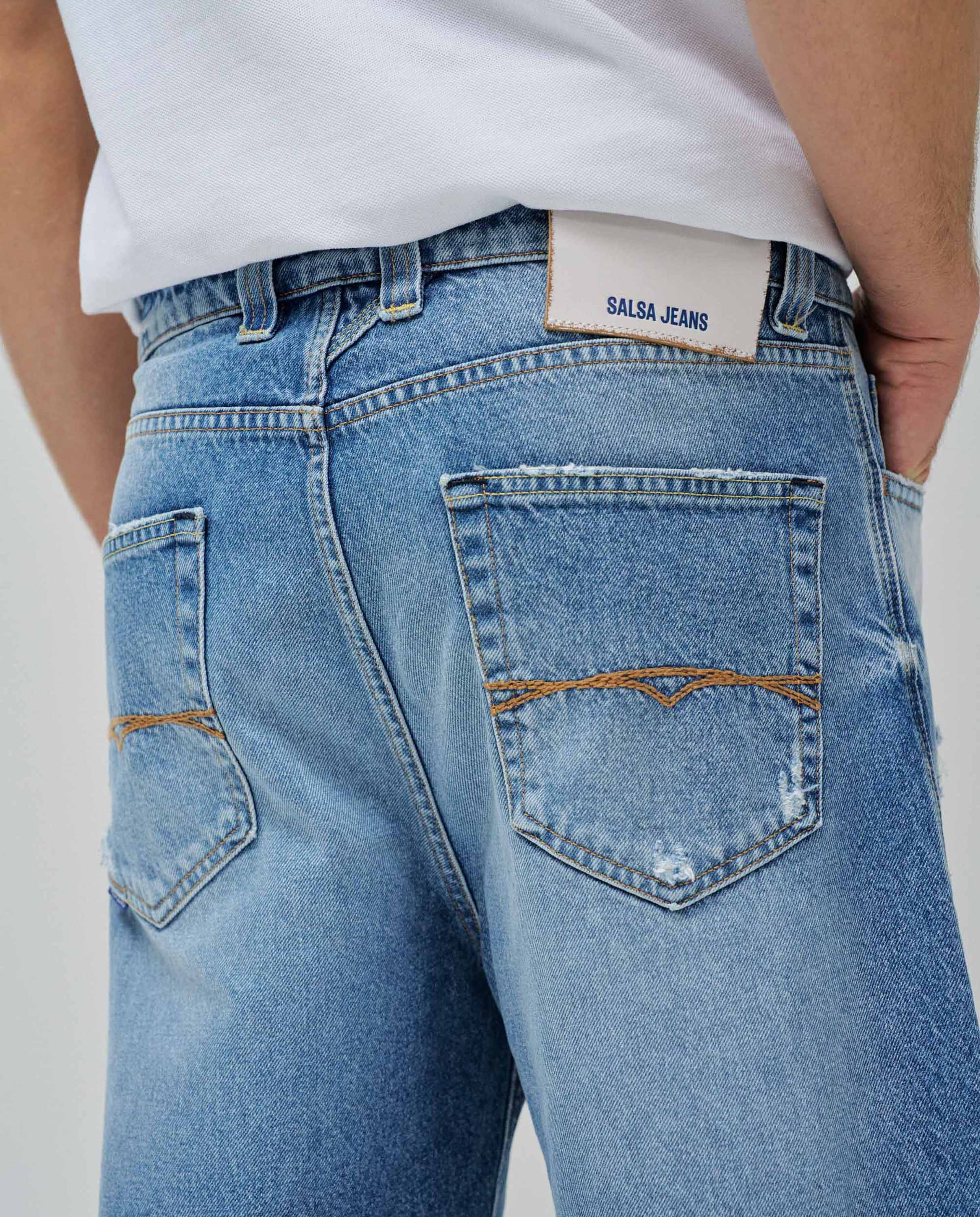 CS Short Destroyed in Light Wash Shorts Salsa Jeans