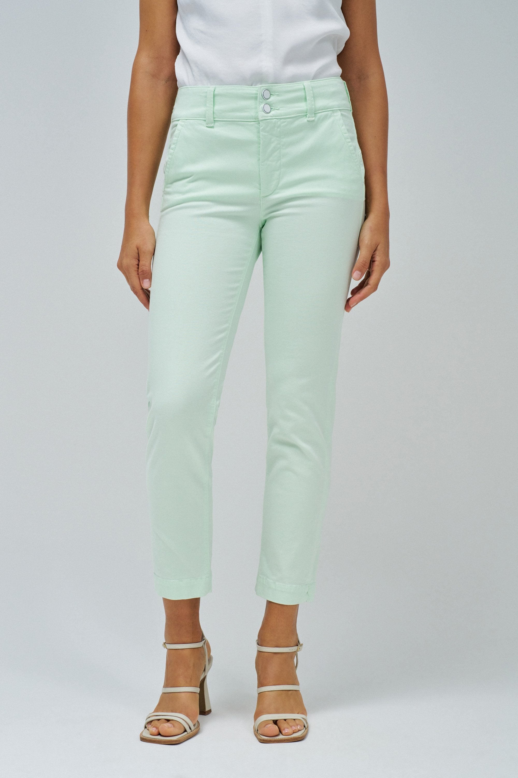 Secret Chino in Light Green V1 Pants Salsa Jeans