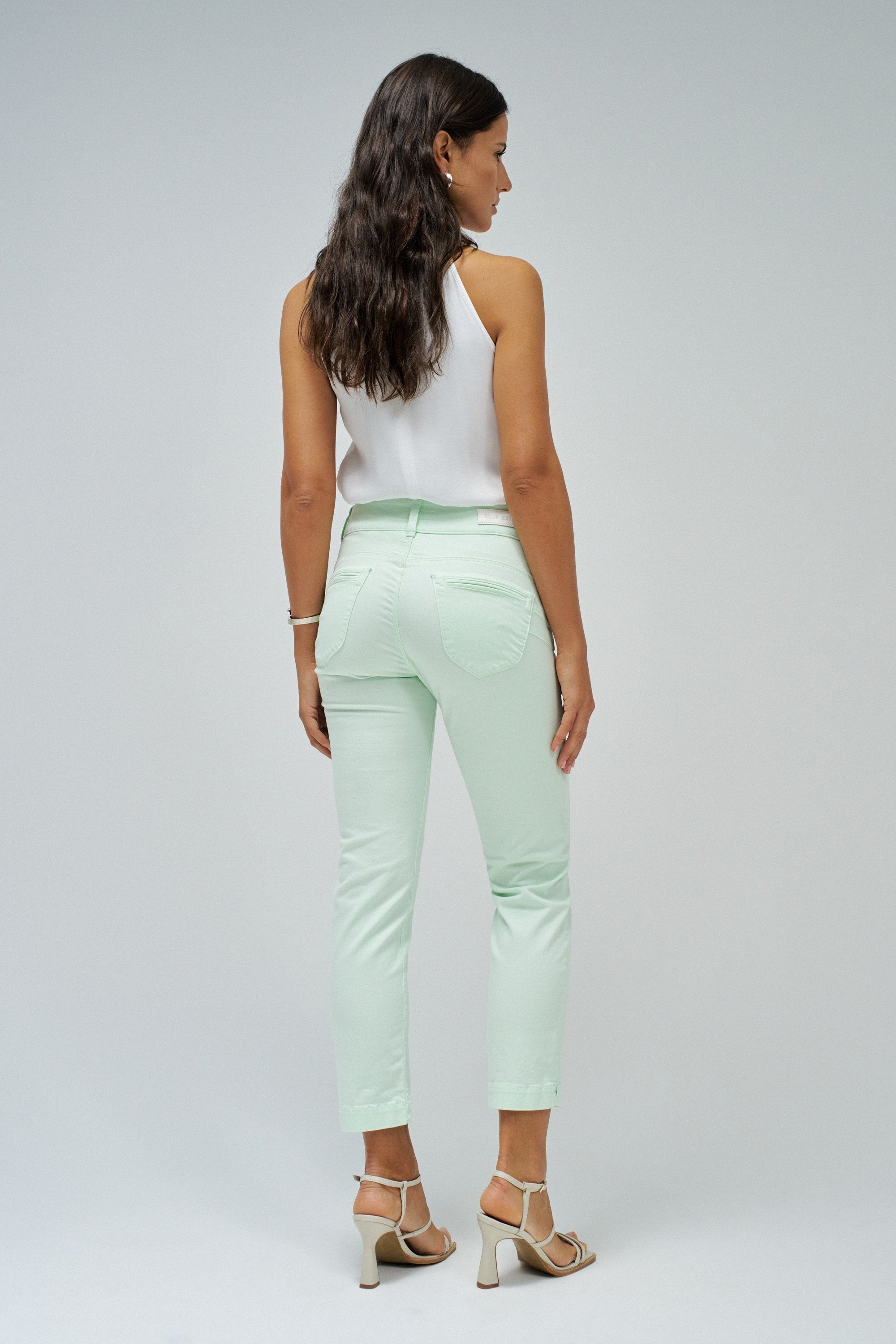 Secret Chino in Light Green V1 Pants Salsa Jeans