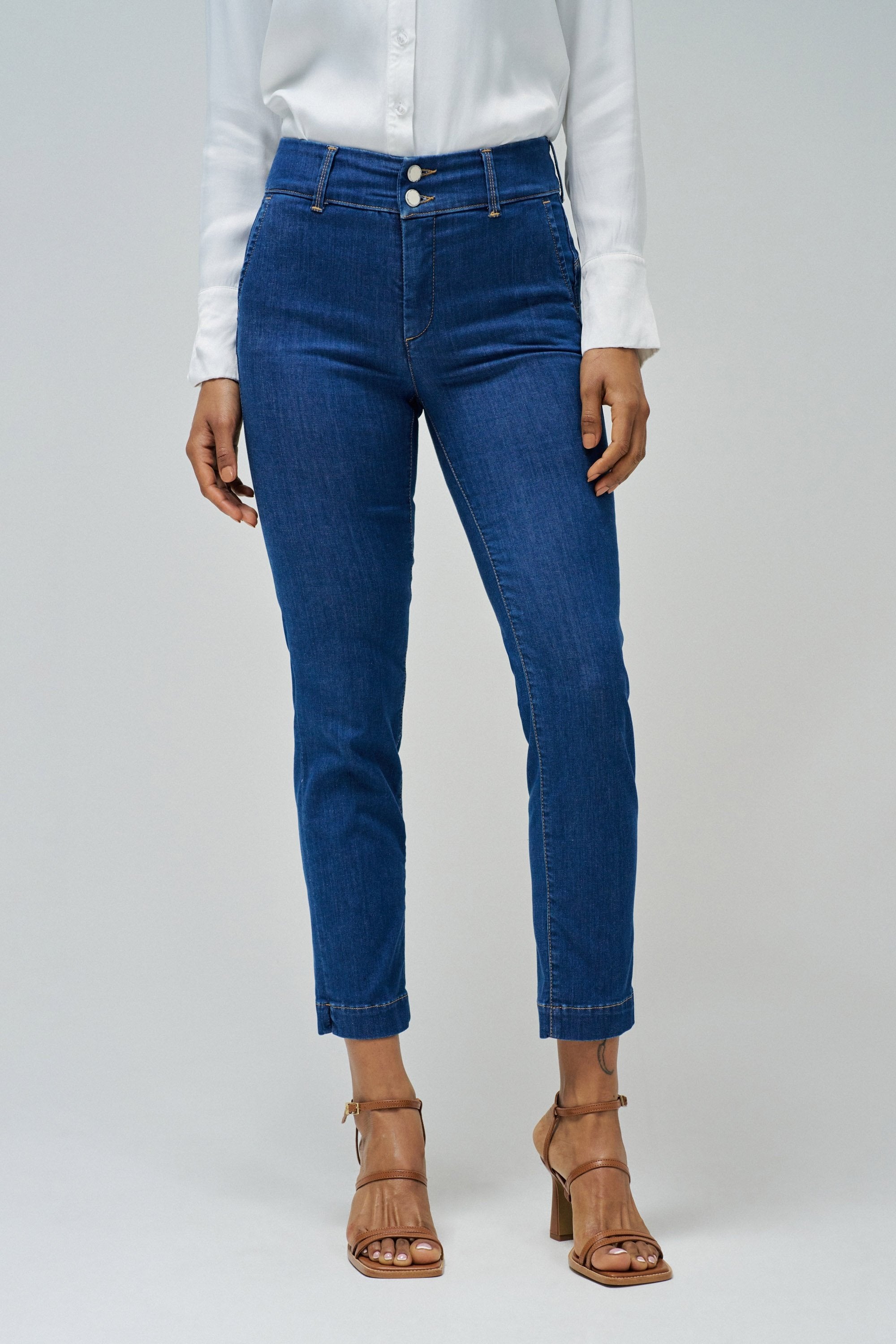 Secret Denim Crop Slim in Medium Wash Jeans Salsa Jeans