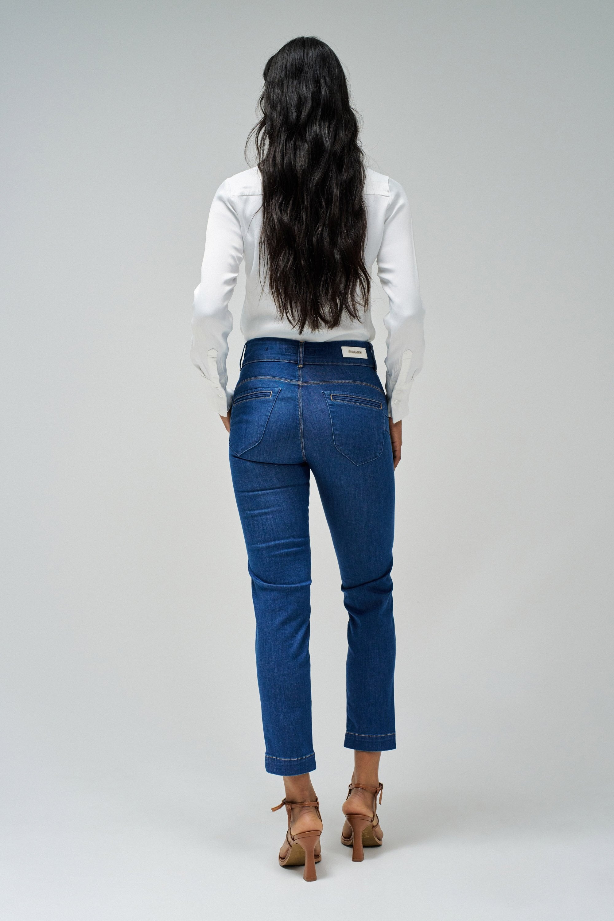 Secret Denim Crop Slim in Medium Wash Jeans Salsa Jeans