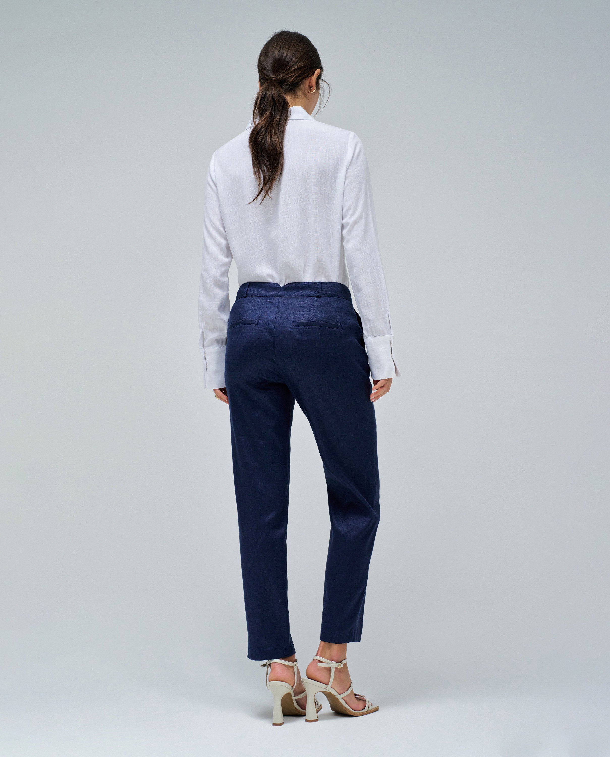 Linen Chino in Dark Blue Pants Salsa Jeans