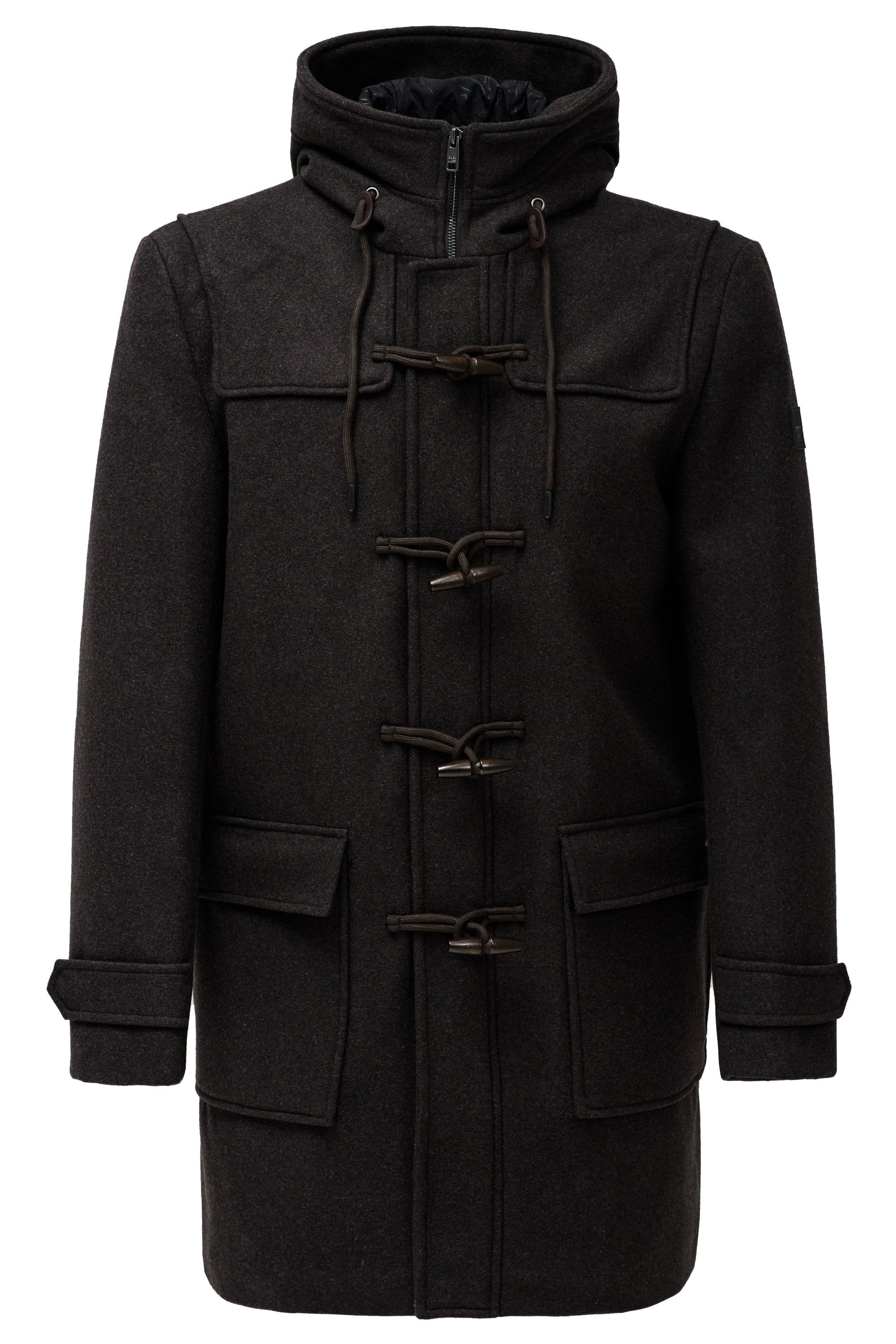 Wool Duffle Coat in Dark Brown Jackets Salsa Jeans