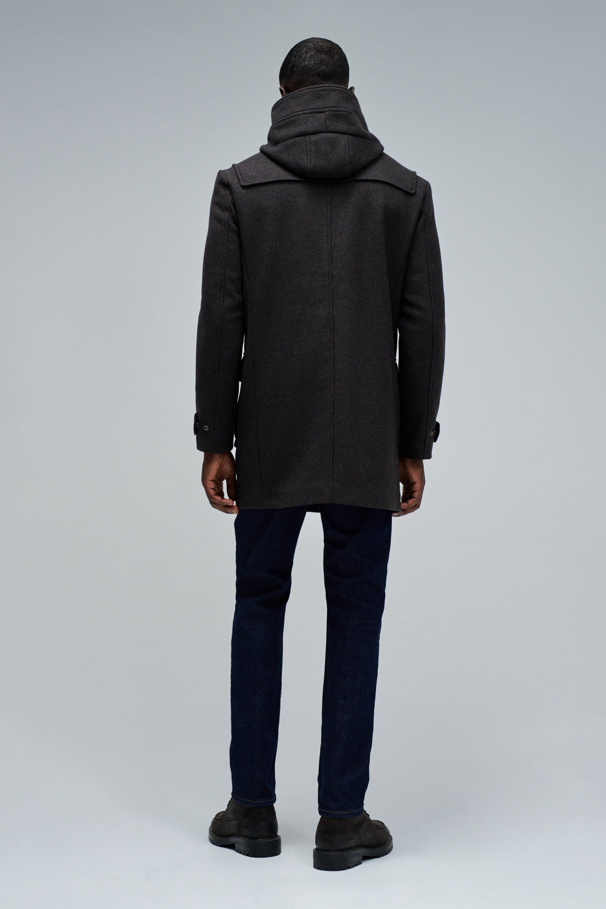 Wool Duffle Coat in Dark Brown Jackets Salsa Jeans
