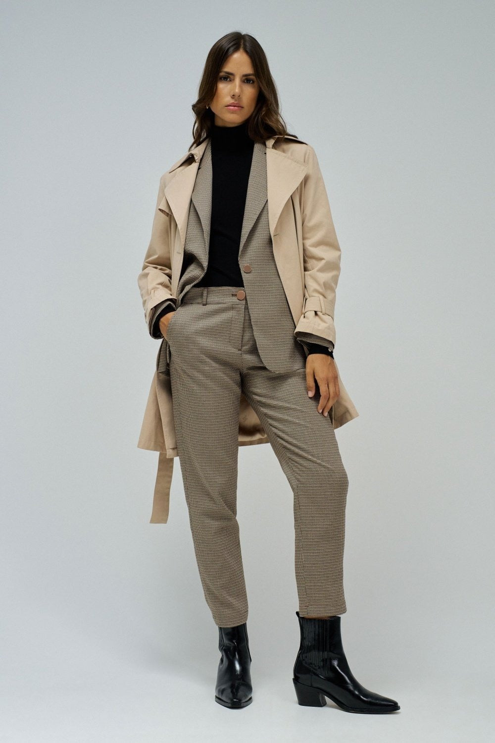 Basic High Waist Chino in Medium Brown Pants Salsa Jeans