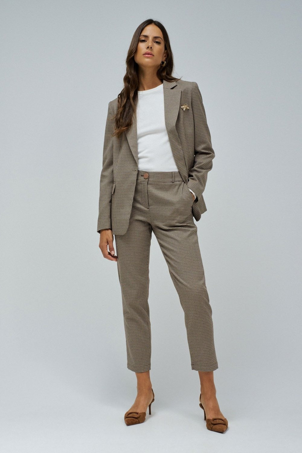 Slim Fit Suit Blazer in Medium Brown Jackets Salsa Jeans