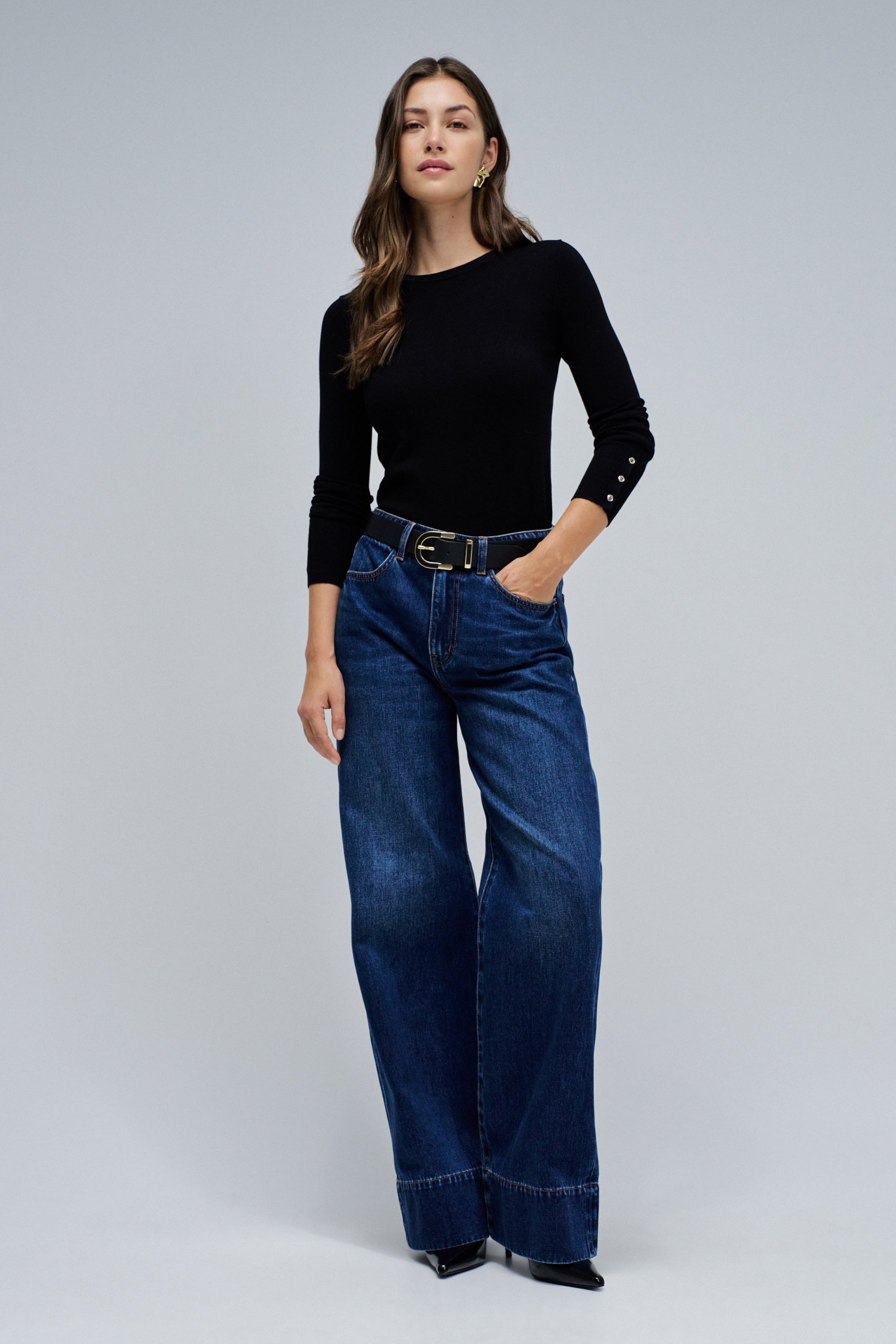 Basic Long Sleeve in Black Sweater Salsa Jeans