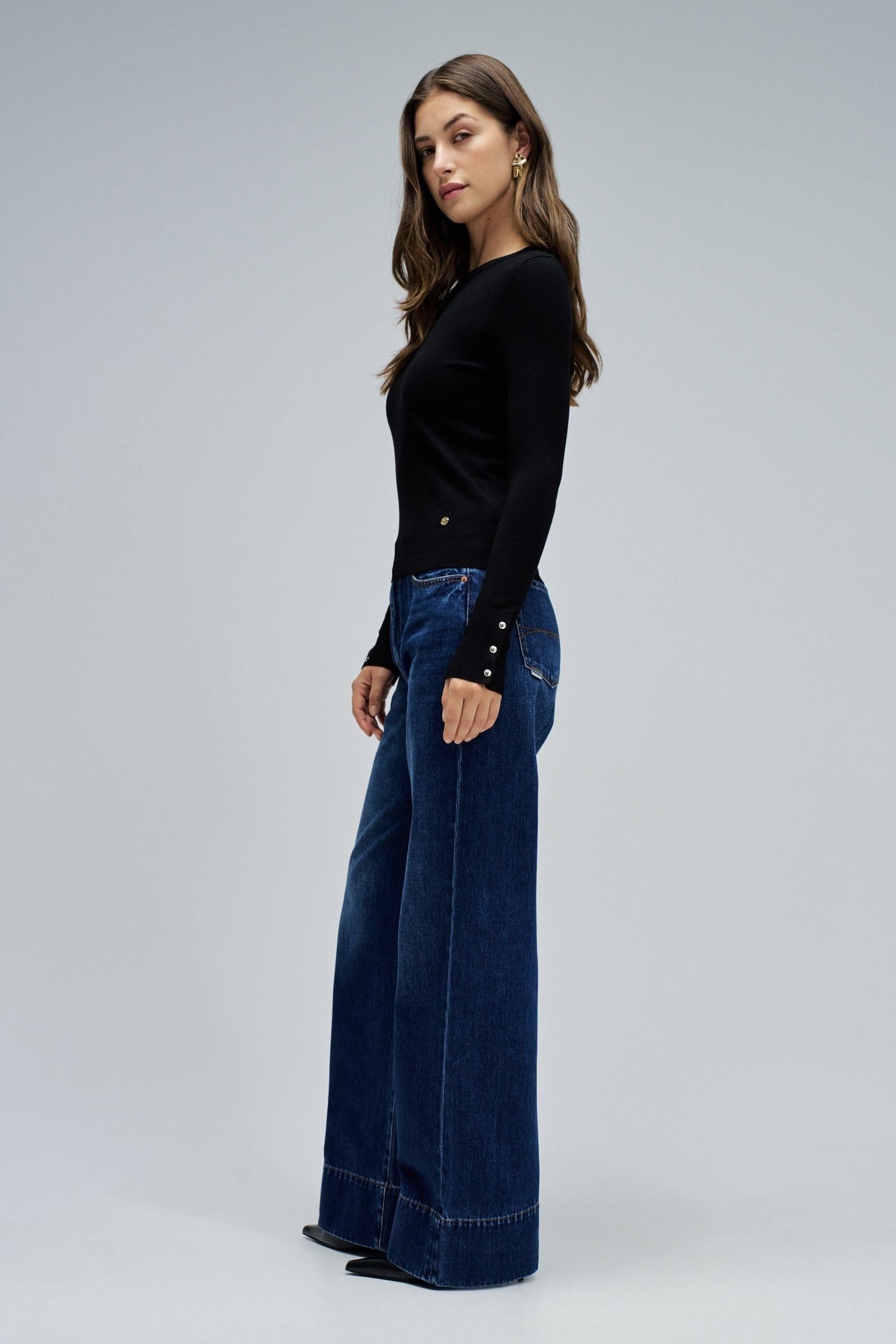 Basic Long Sleeve in Black Sweater Salsa Jeans