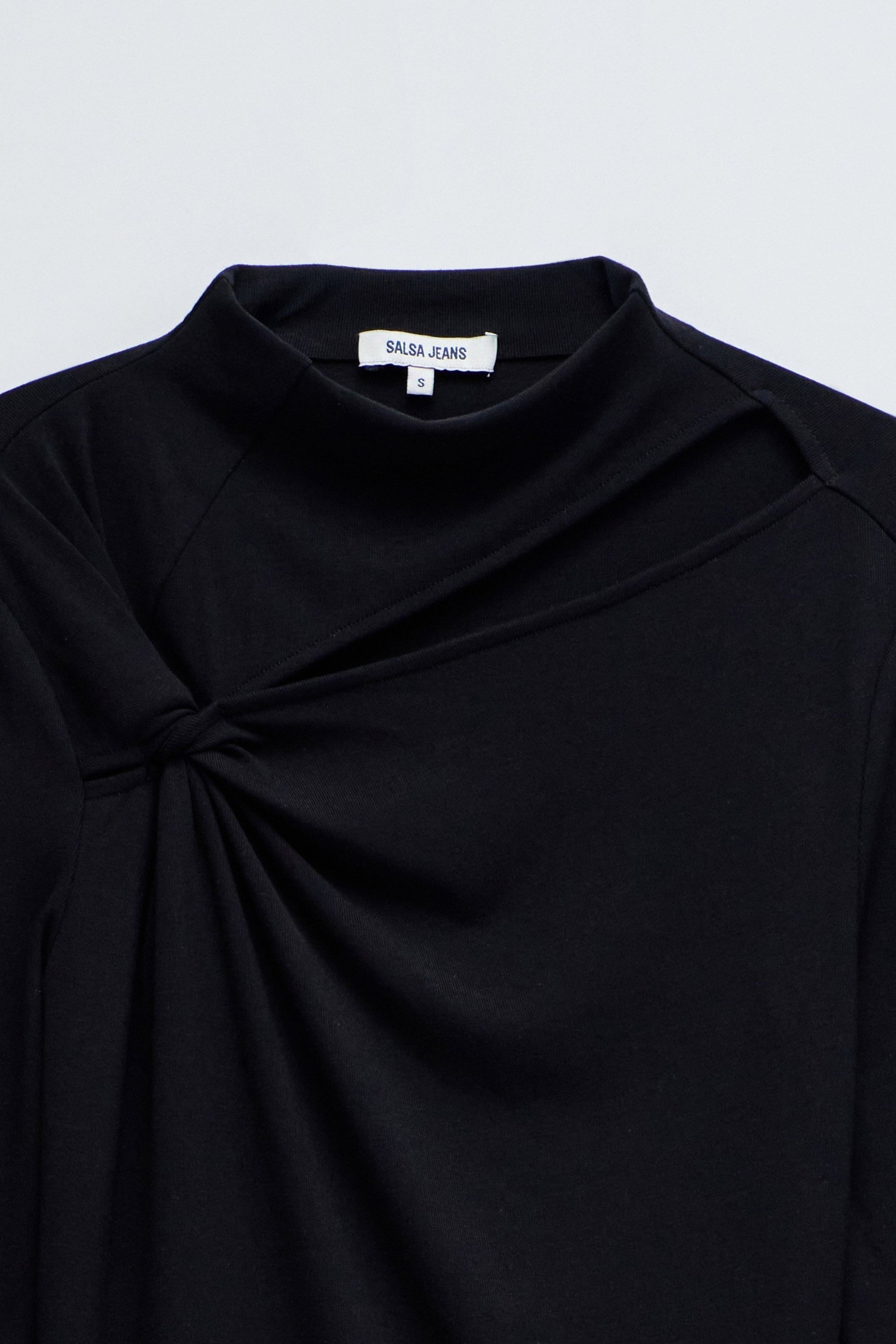 Longsleeve With Twist Detail in Black T-Shirts Salsa Jeans