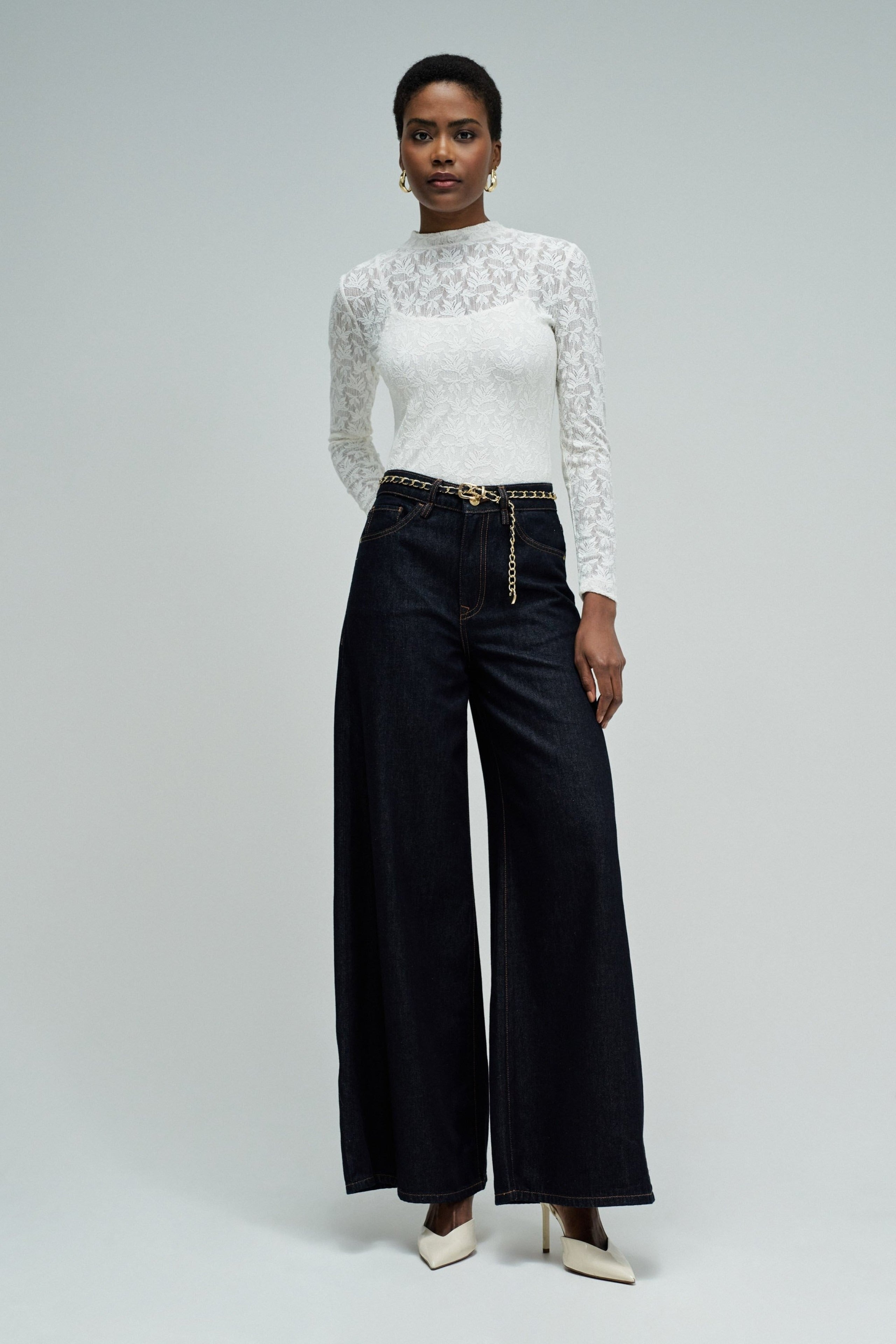 Lace Long Sleeve in Light Beige T-Shirts Salsa Jeans