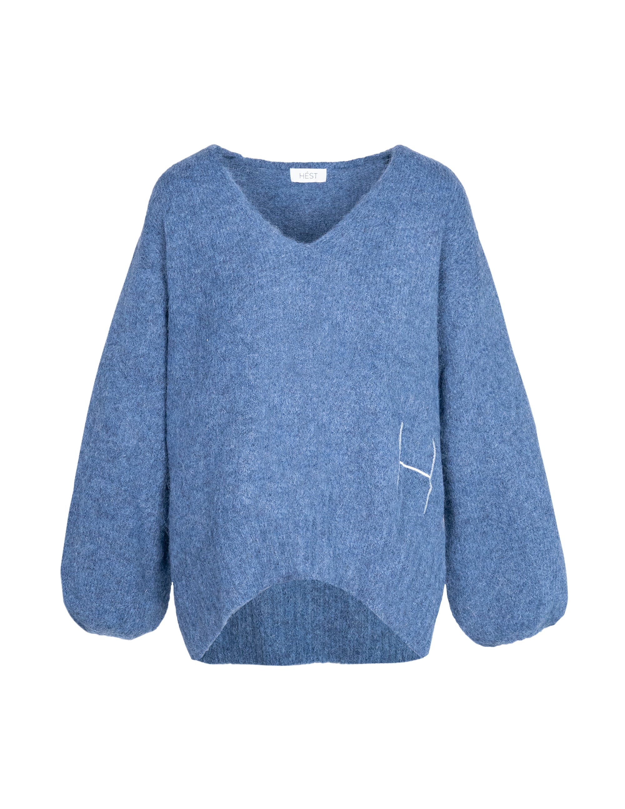 SOFIE V-neck Sweater in Blue Sweater Hést   