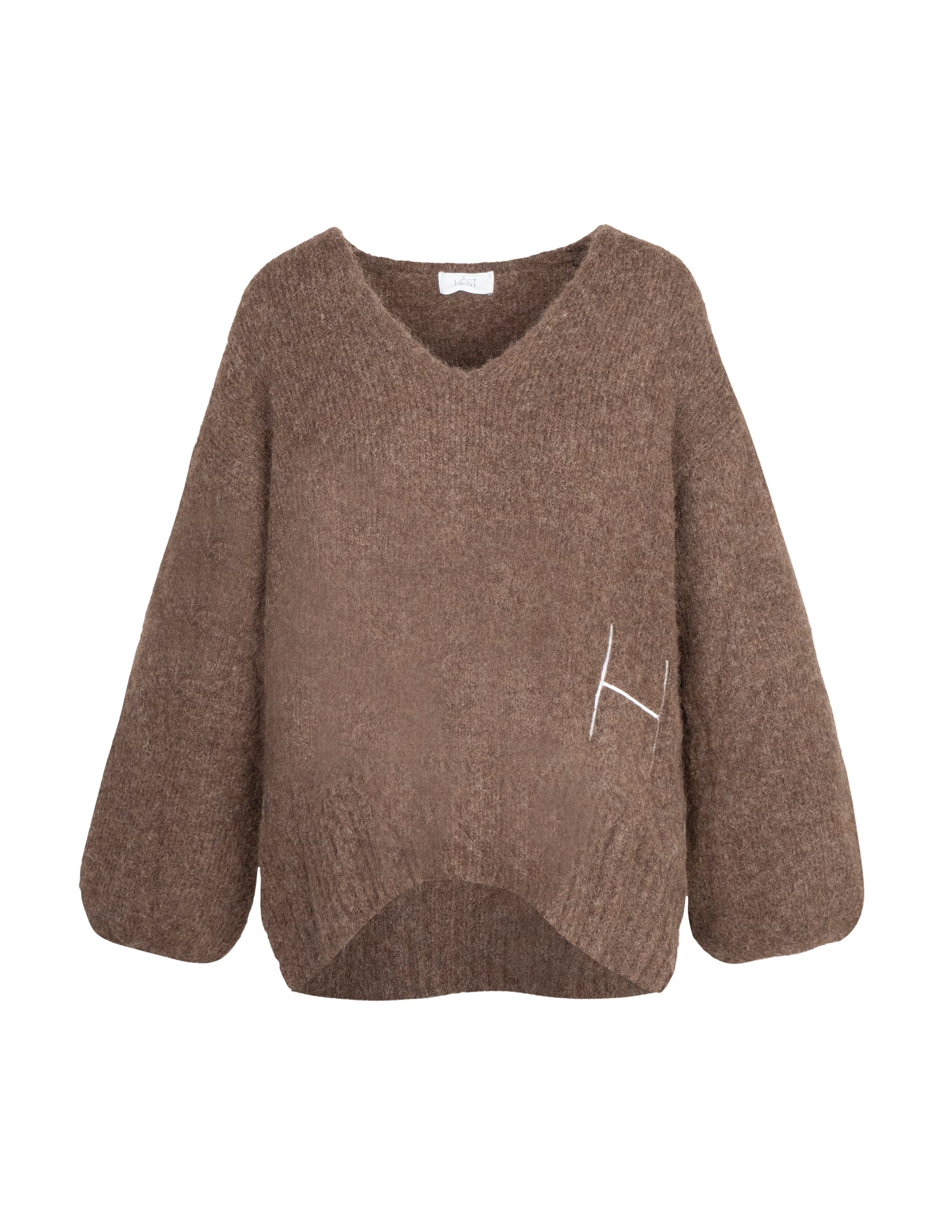 SOFIE V-neck Sweater in Brown Sweater Hést   