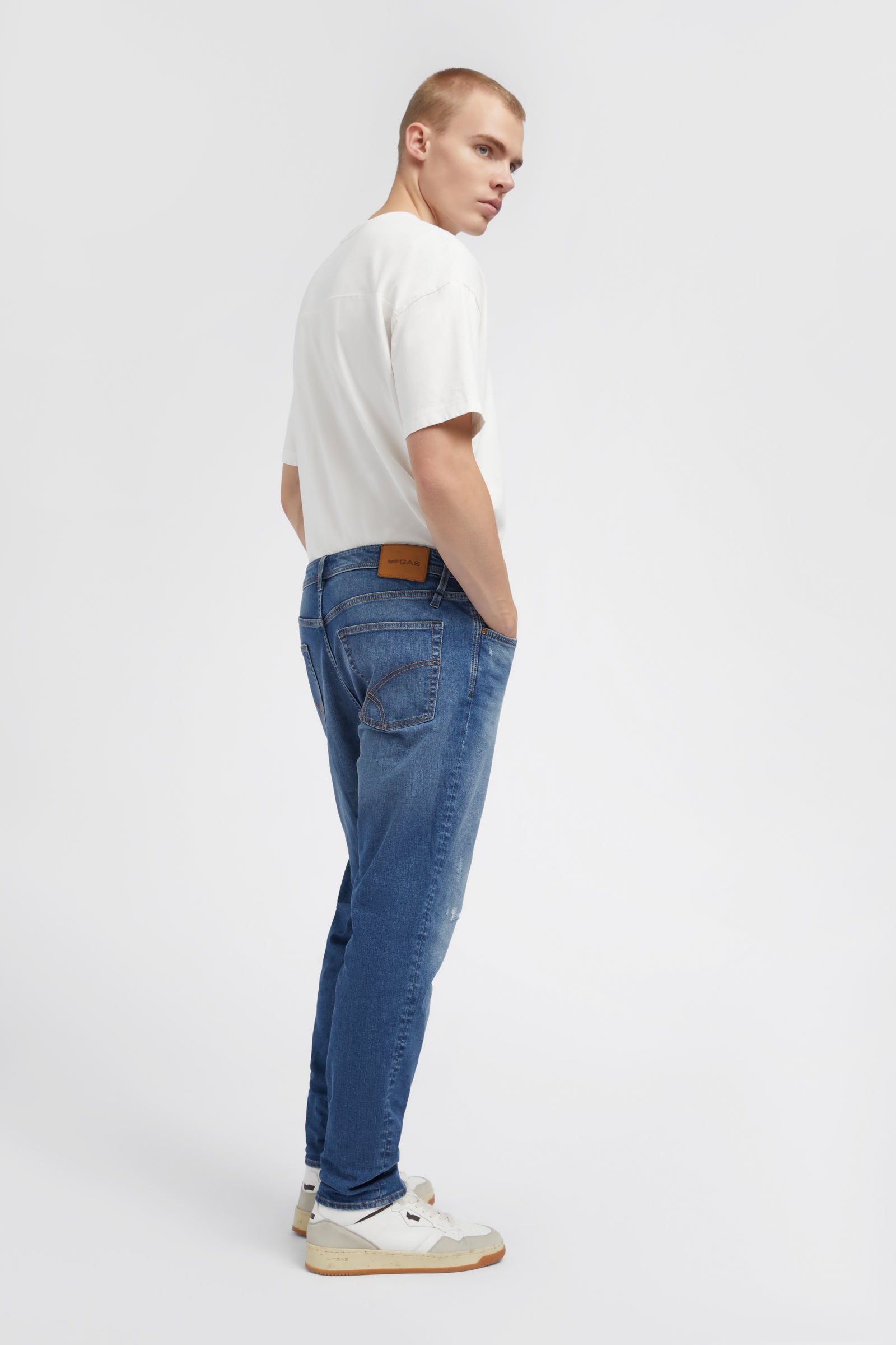 Kevin Carrot in Med Blue Repair Jeans GAS   