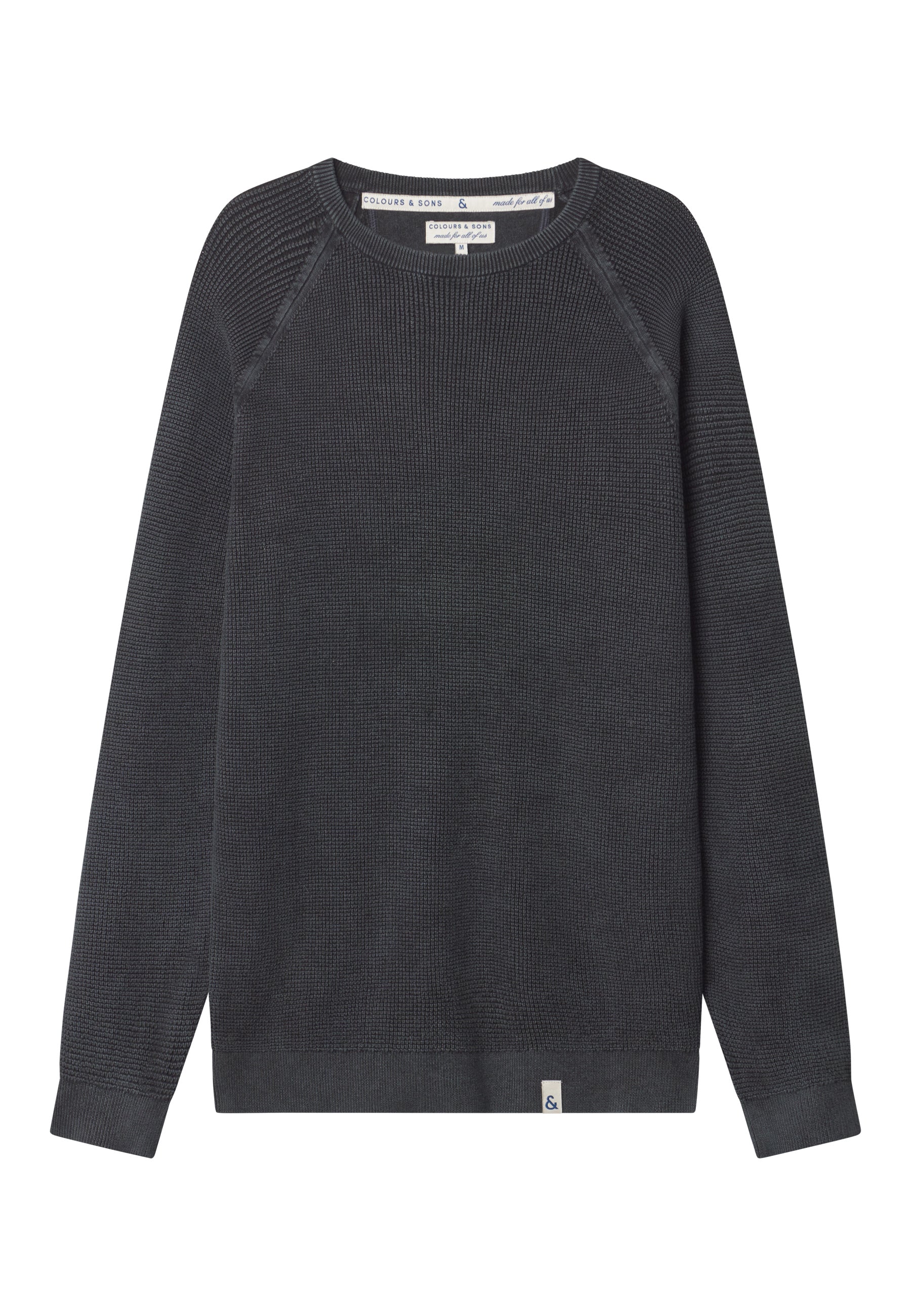 Roundneck Washed in Anthracite Sweater Colours and Sons   