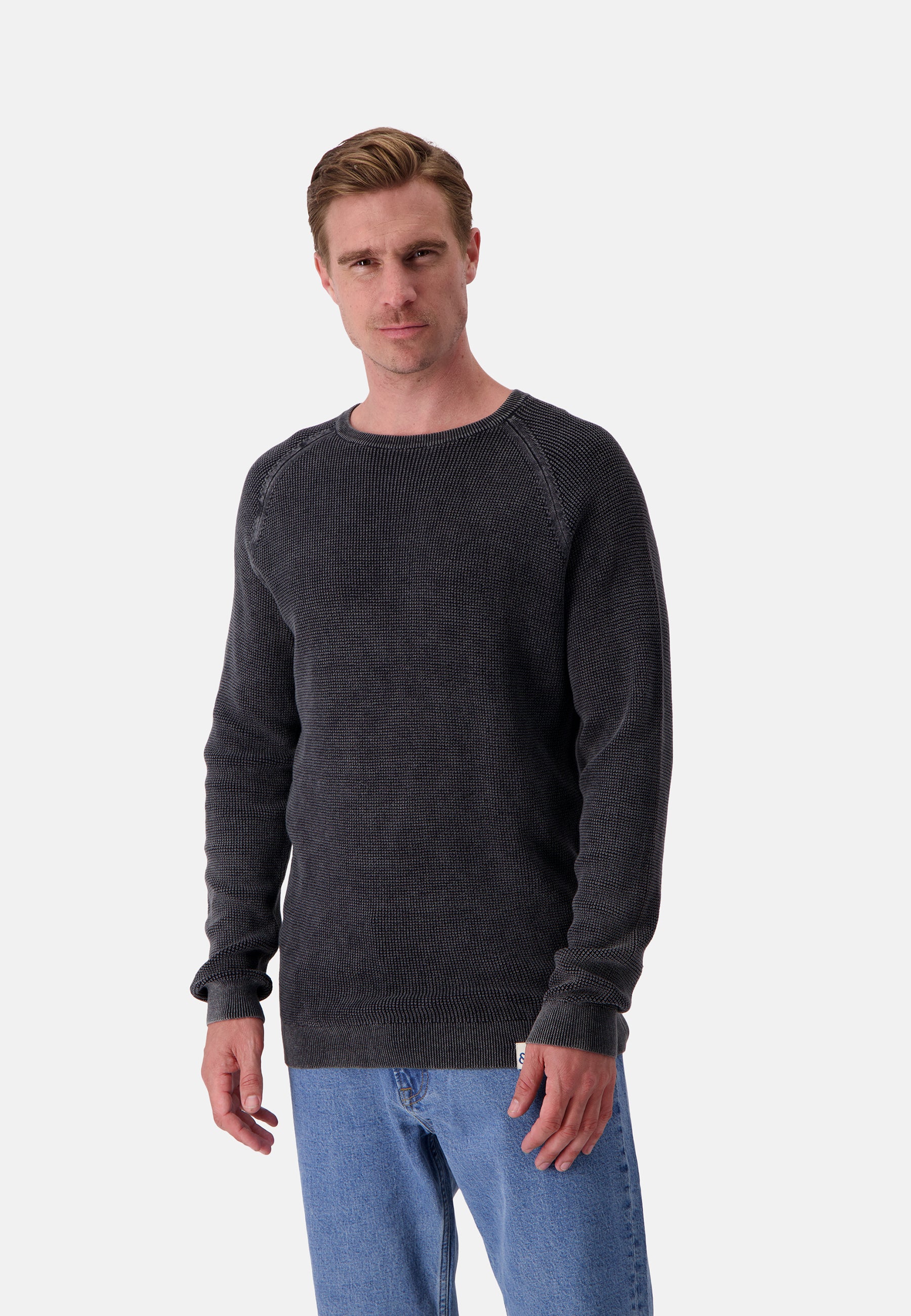 Roundneck Washed in Anthracite Sweater Colours and Sons   