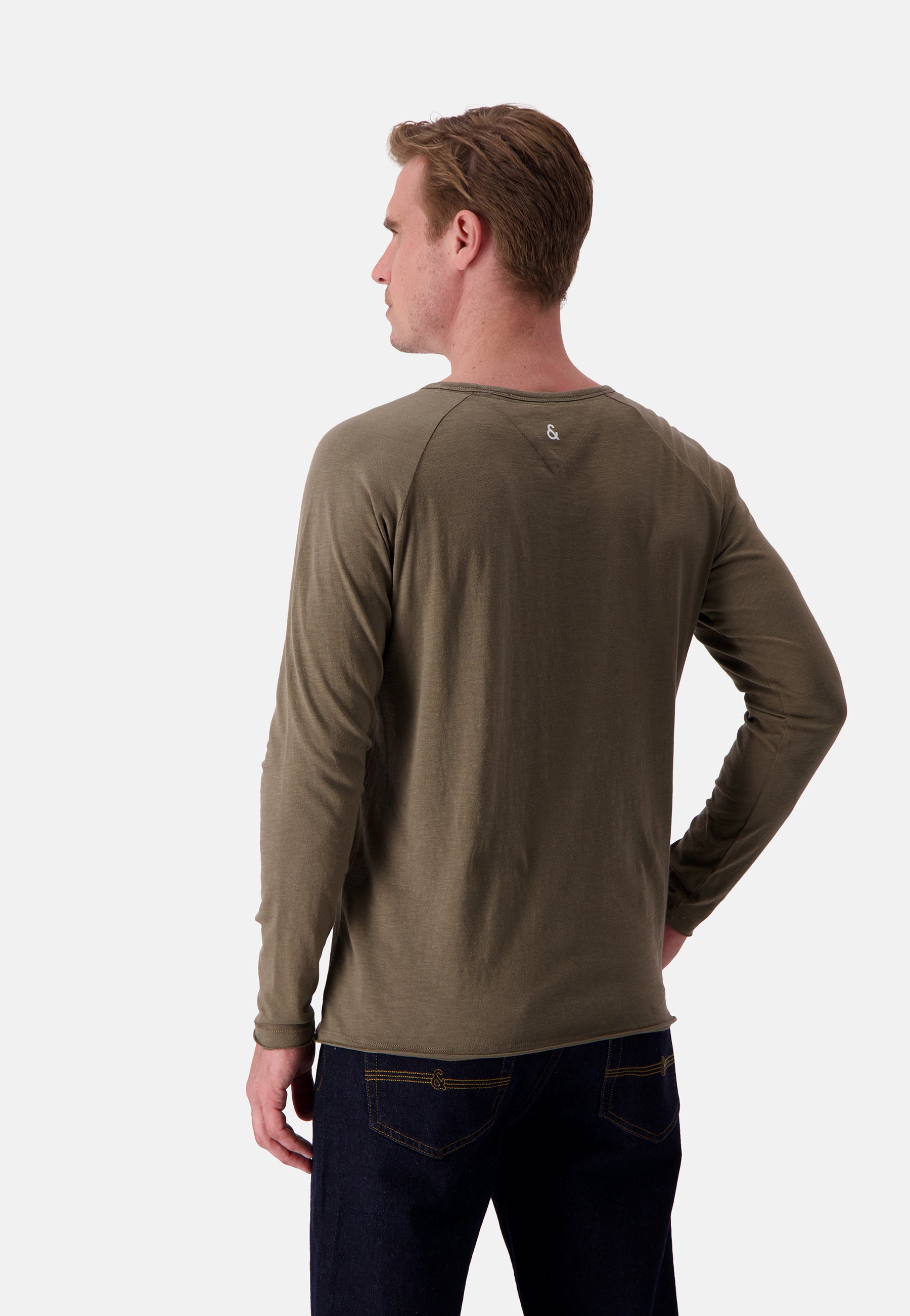 Longsleeve - Slub in Olive Shirts Colours and Sons   