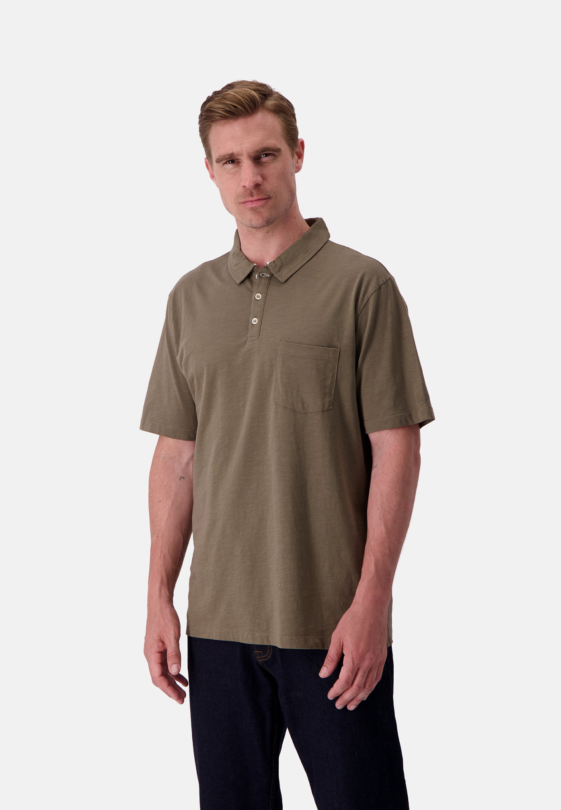 Polo Slub in Olive Polos Colours and Sons   