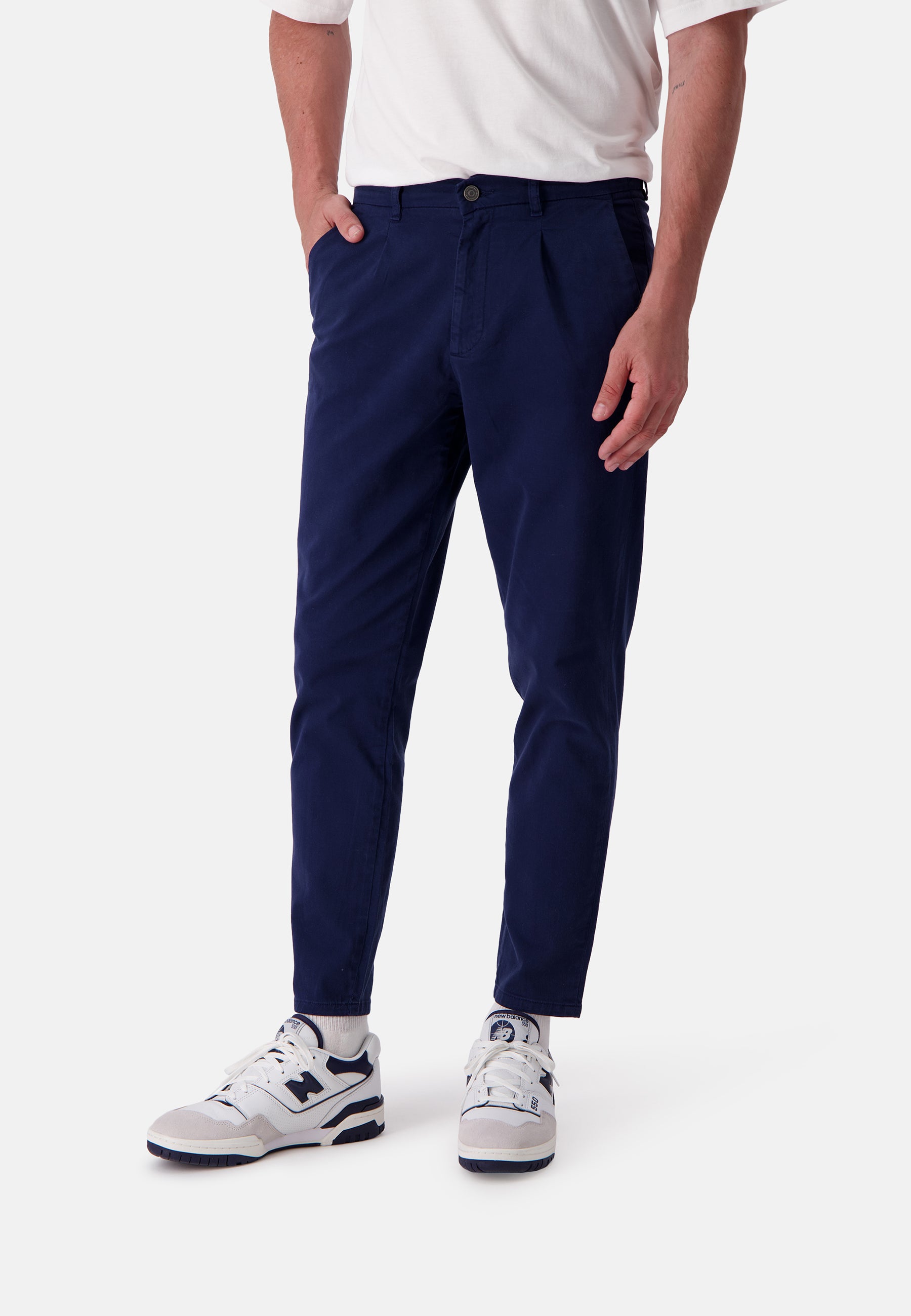 Pants-Cropped Chino in Navy Pants Colours and Sons   