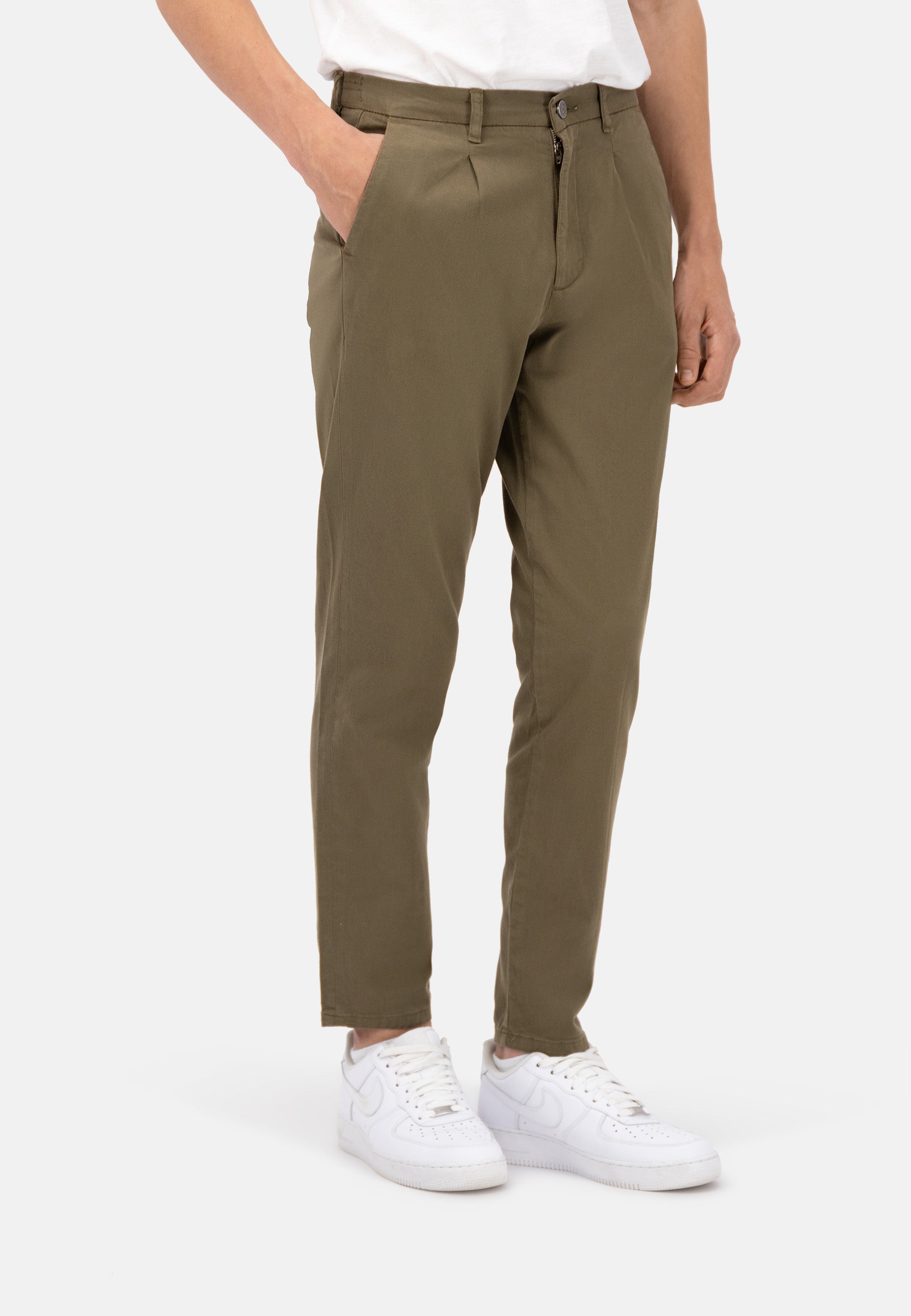 Pants-Cropped Chino in Olive Pants Colours and Sons   