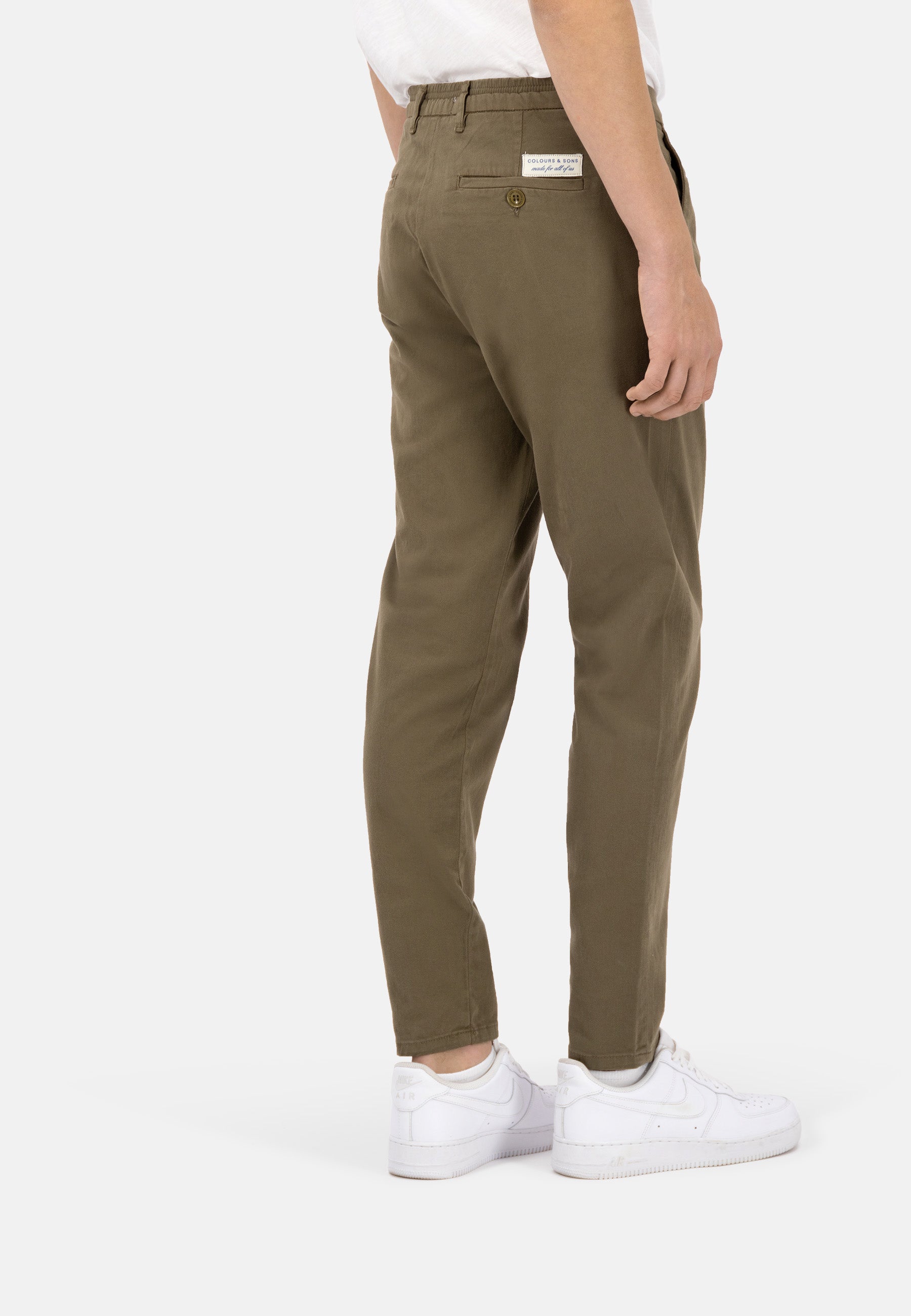 Pants-Cropped Chino in Olive Pants Colours and Sons   