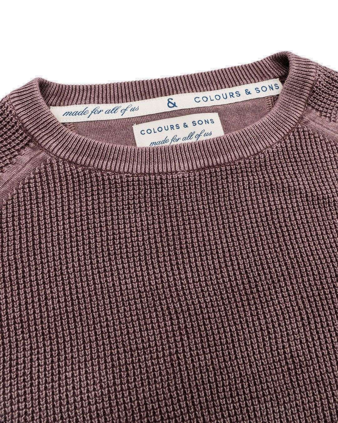 Roundneck Washed in Mauve Sweater Colours and Sons   